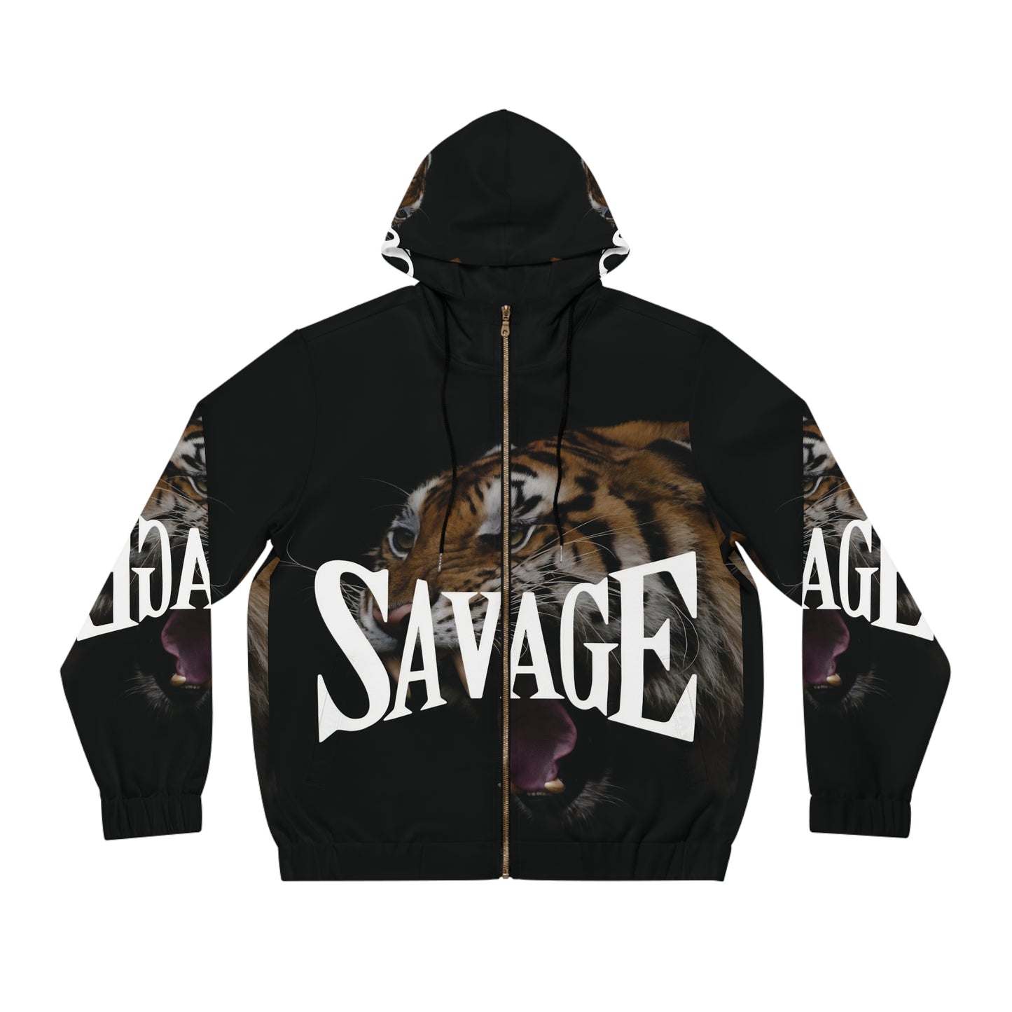 Savage Tiger Men's Full-Zip Hoodie - Bold Urban Wear