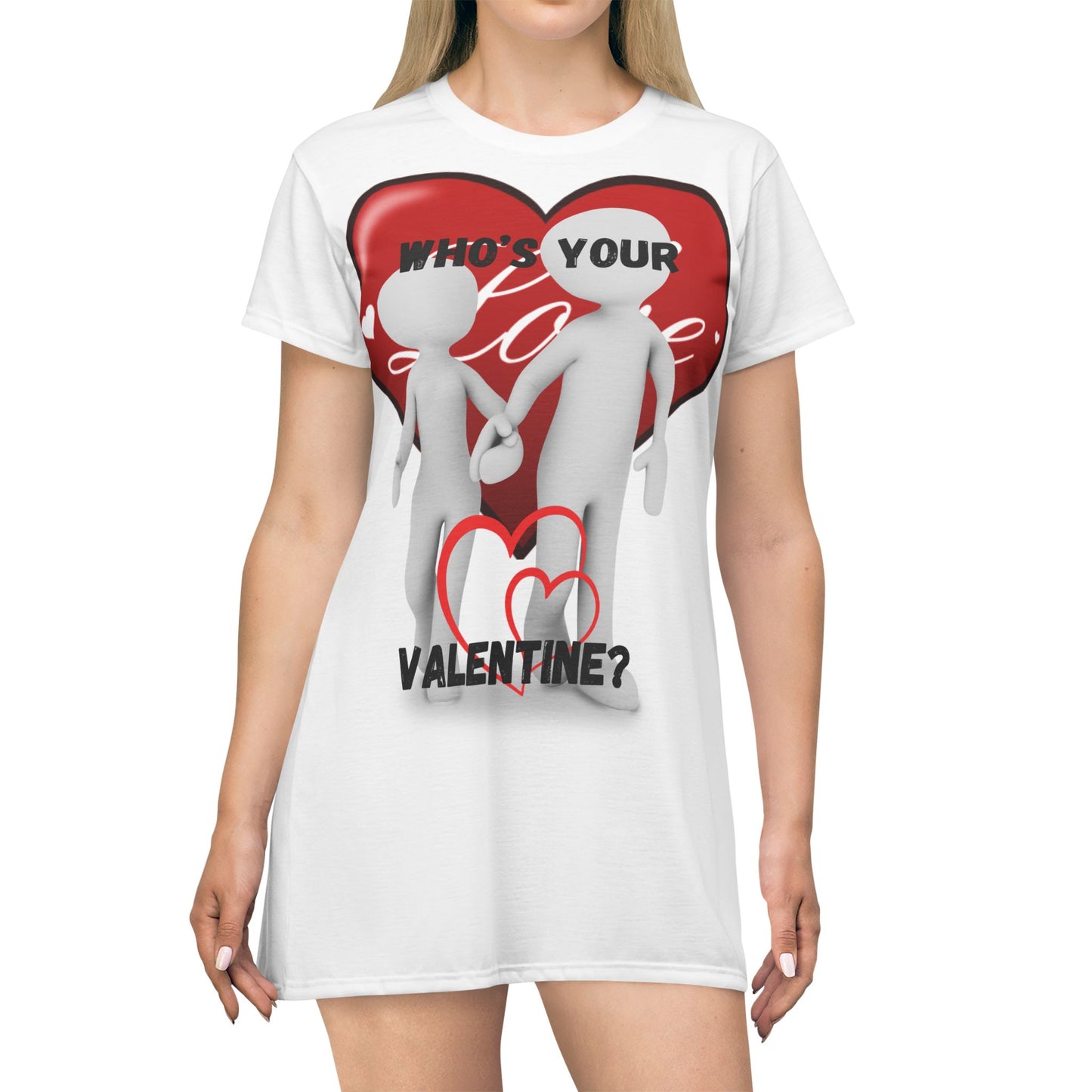 Who's Your Valentine? T-Shirt Dress for Valentine's Day