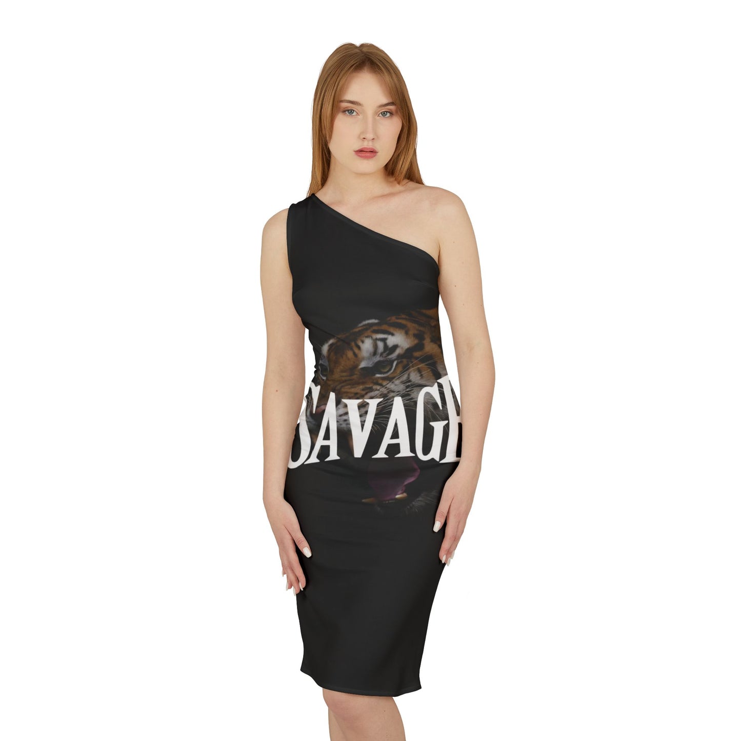 Savage Tiger Shoulder Dress - Fierce & Stylish Evening Wear