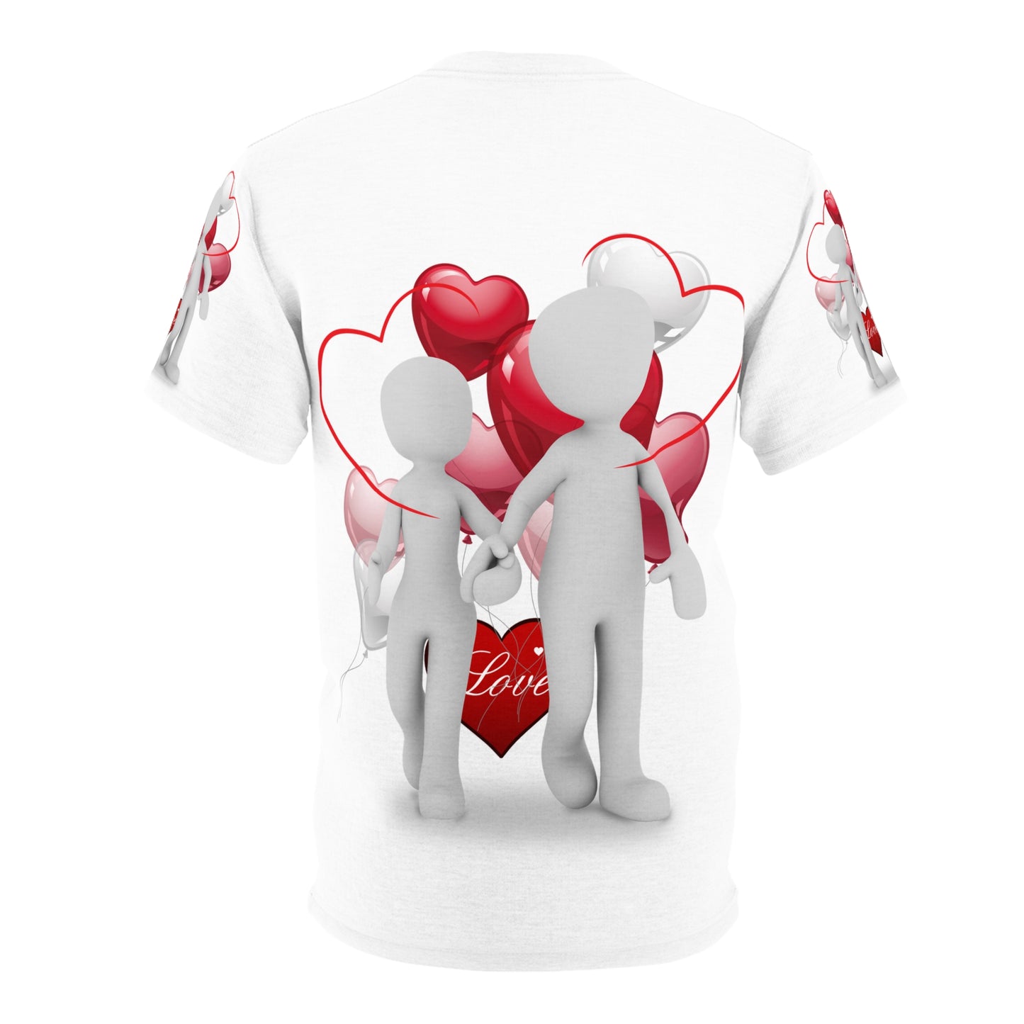 Romantic Couple Unisex Tee - Love Hearts Design for Valentine's Day