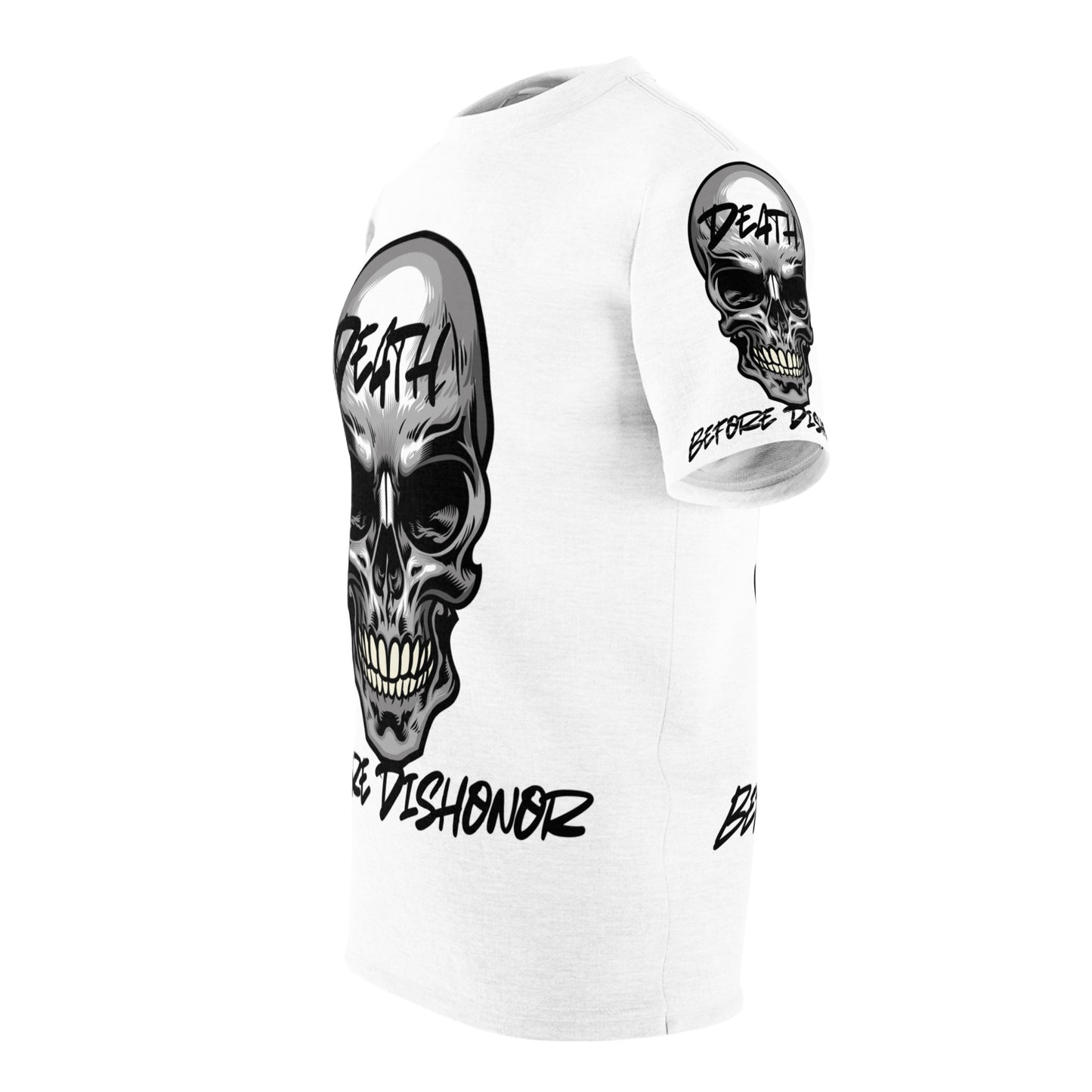 Unisex Skull Graphic Tee - 'Death Before Dishonor'