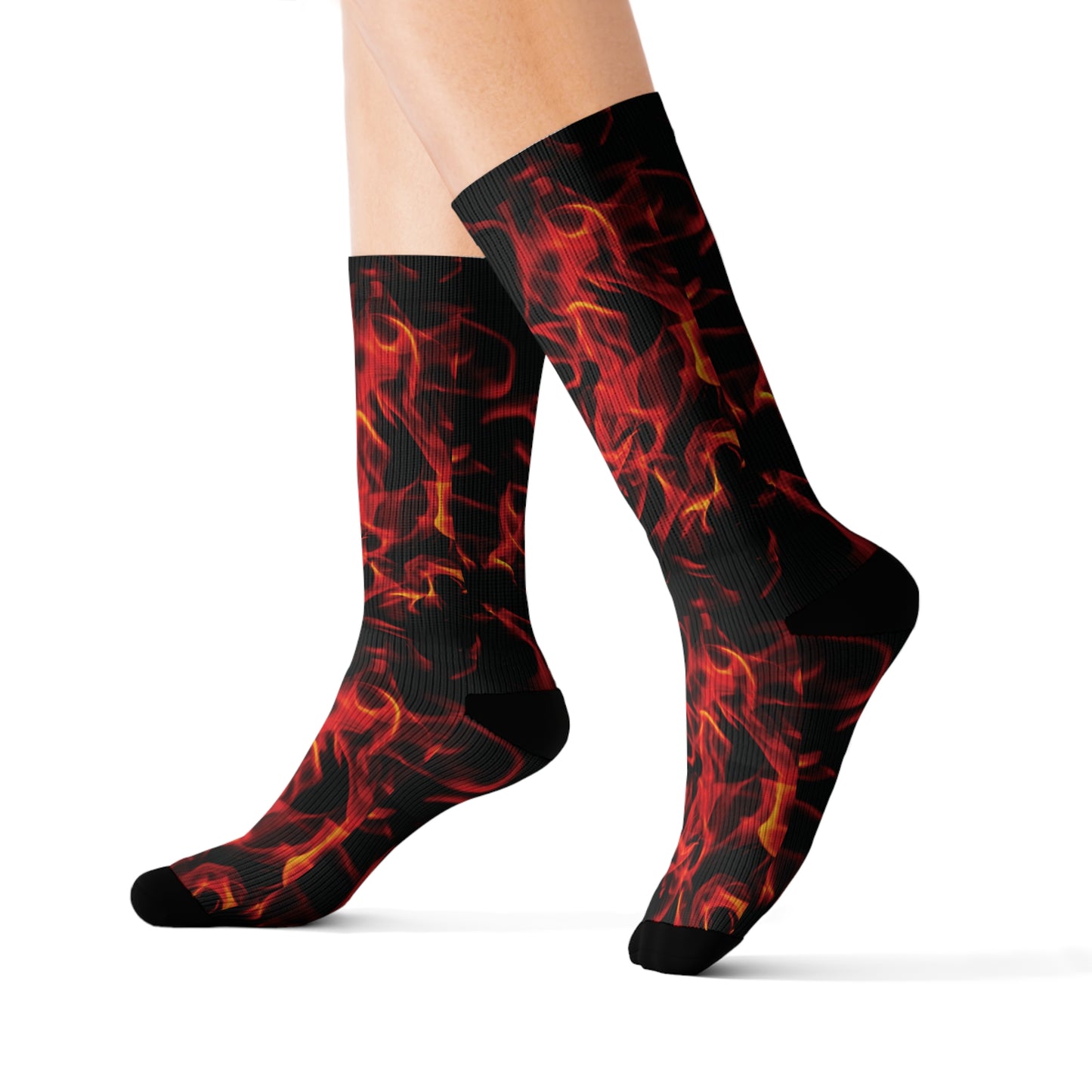 Fire Flames Sublimation Socks - Bold, Stylish, Perfect for Casual Wear and Gifting