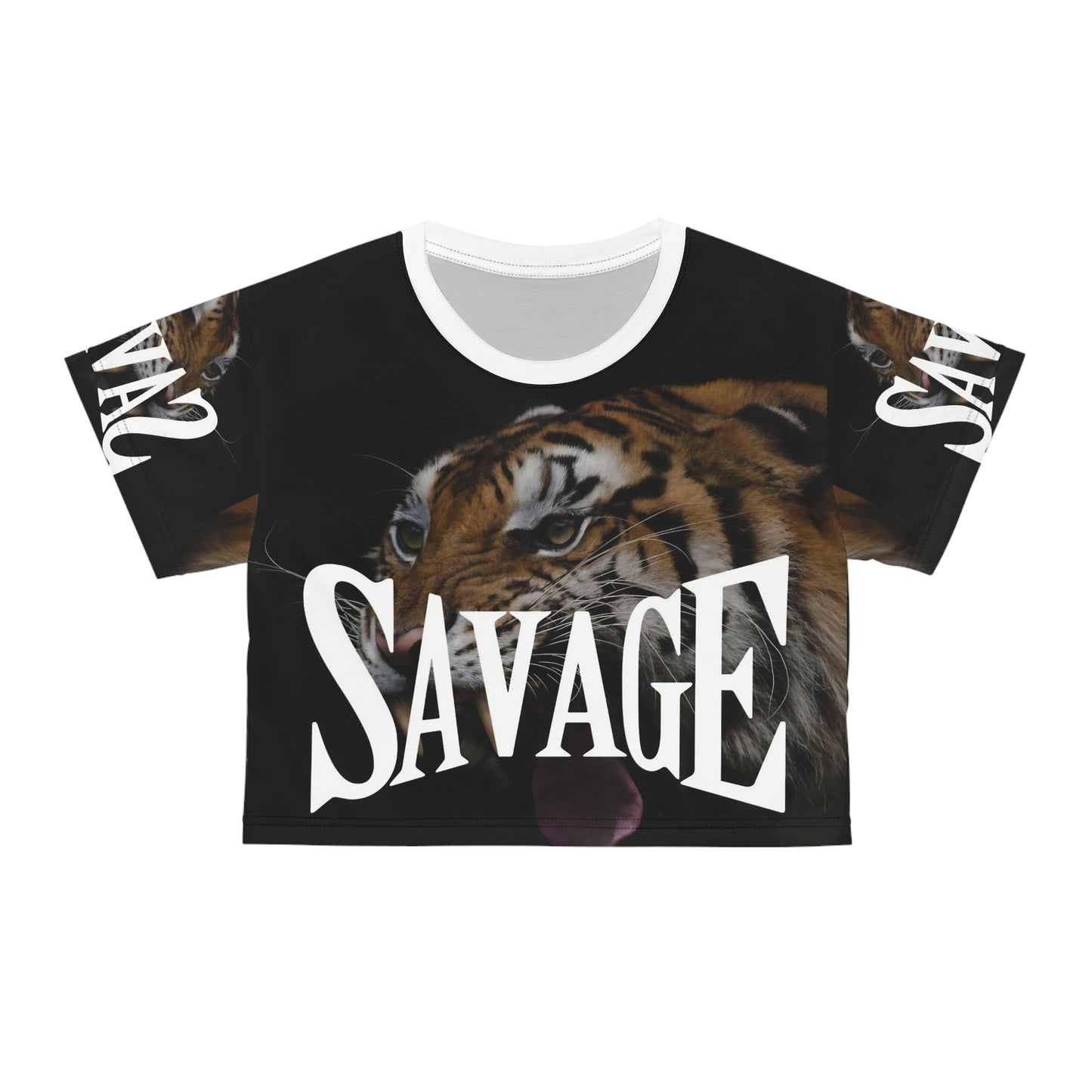 Savage Tiger Crop Tee - Edgy Streetwear for Bold Fashion Lovers