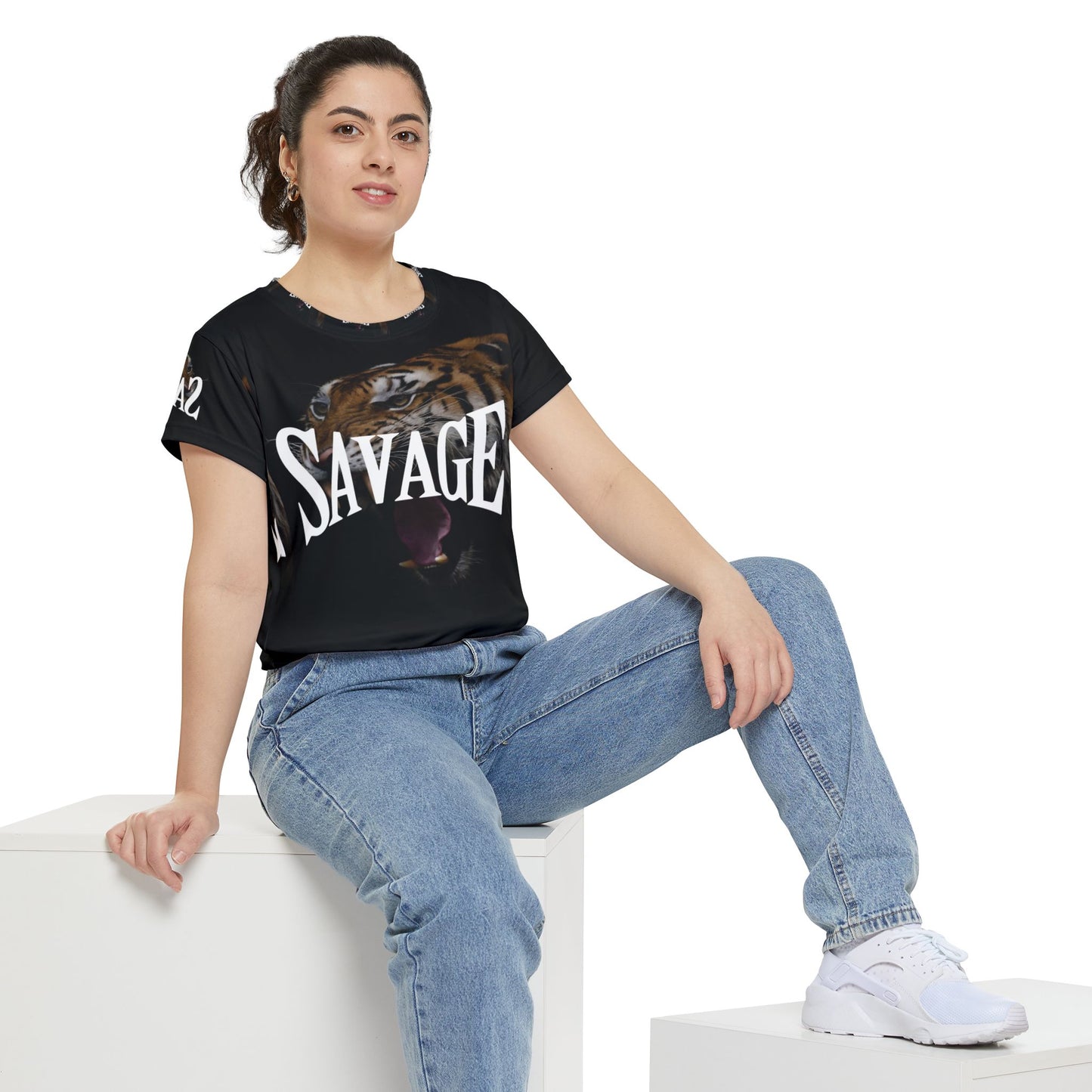 Savage Tiger Graphic Tee for Bold Women | Stylish Short Sleeve Shirt