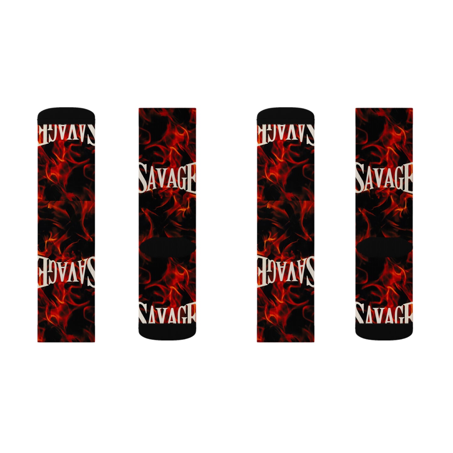 Savage Flame Sublimation Socks - Bold Savage Design for All Occasions