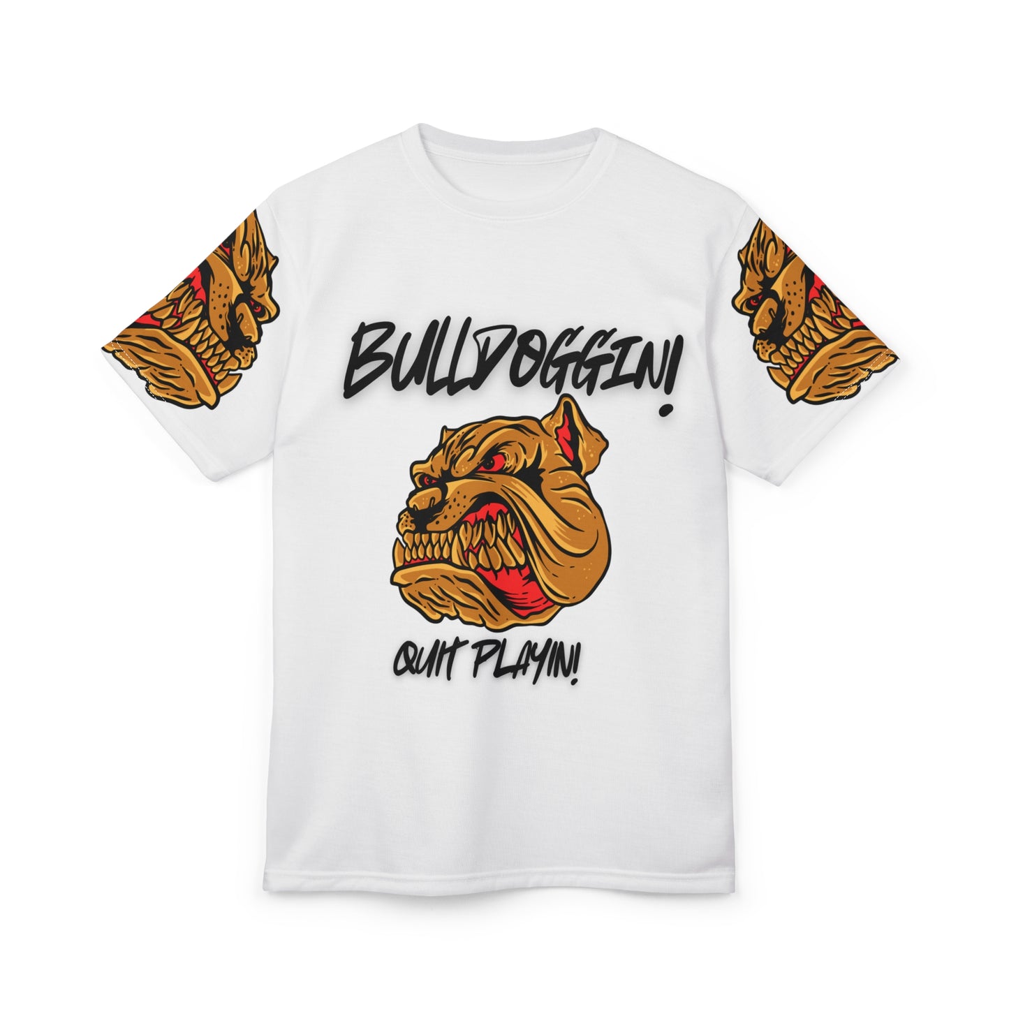 Bulldoggin' Unisex Cut & Sew Tee - Quit Playin' Graphic T-Shirt for Dog Lovers