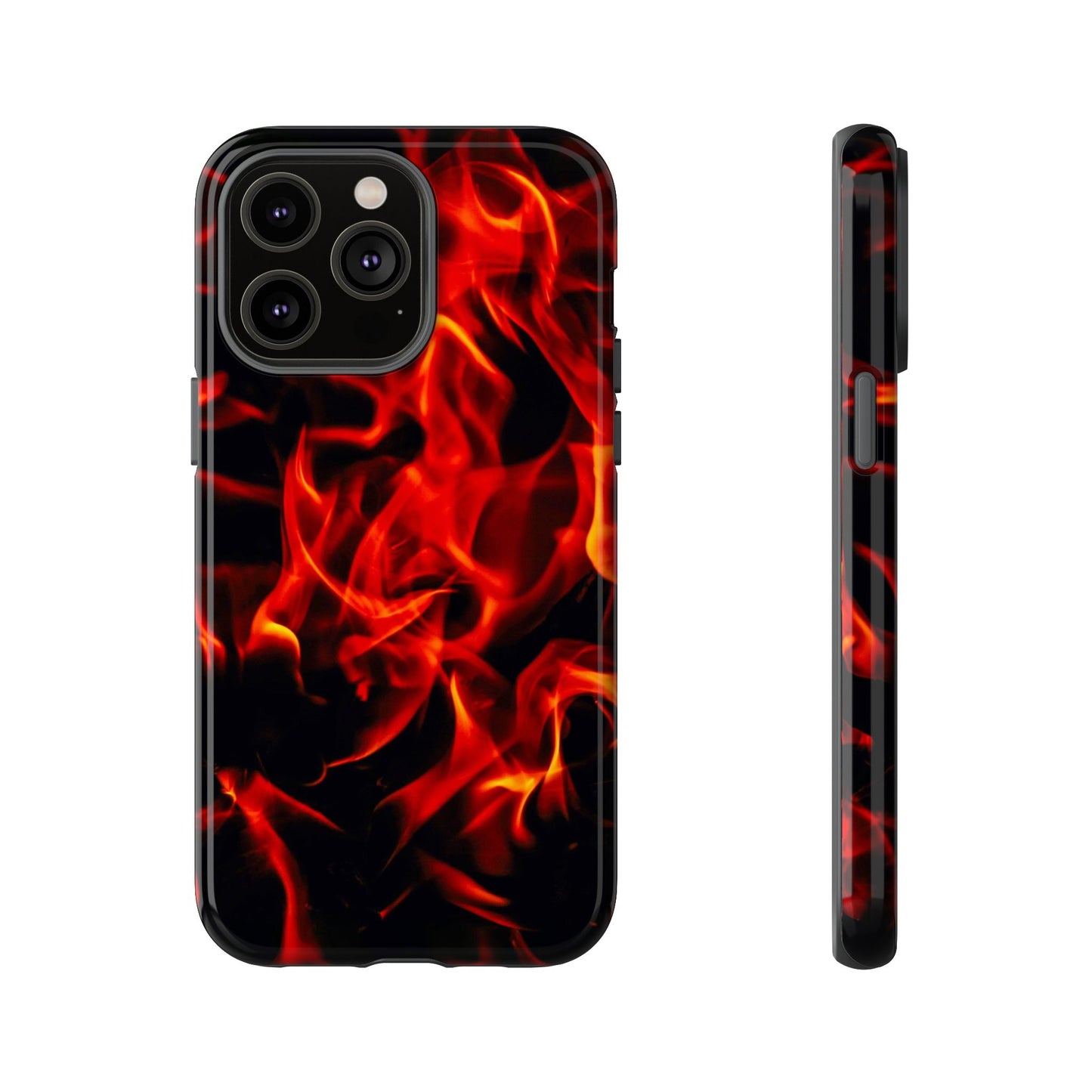 Fire Design Tough Phone Case - Bold Protection with Fiery Vibes