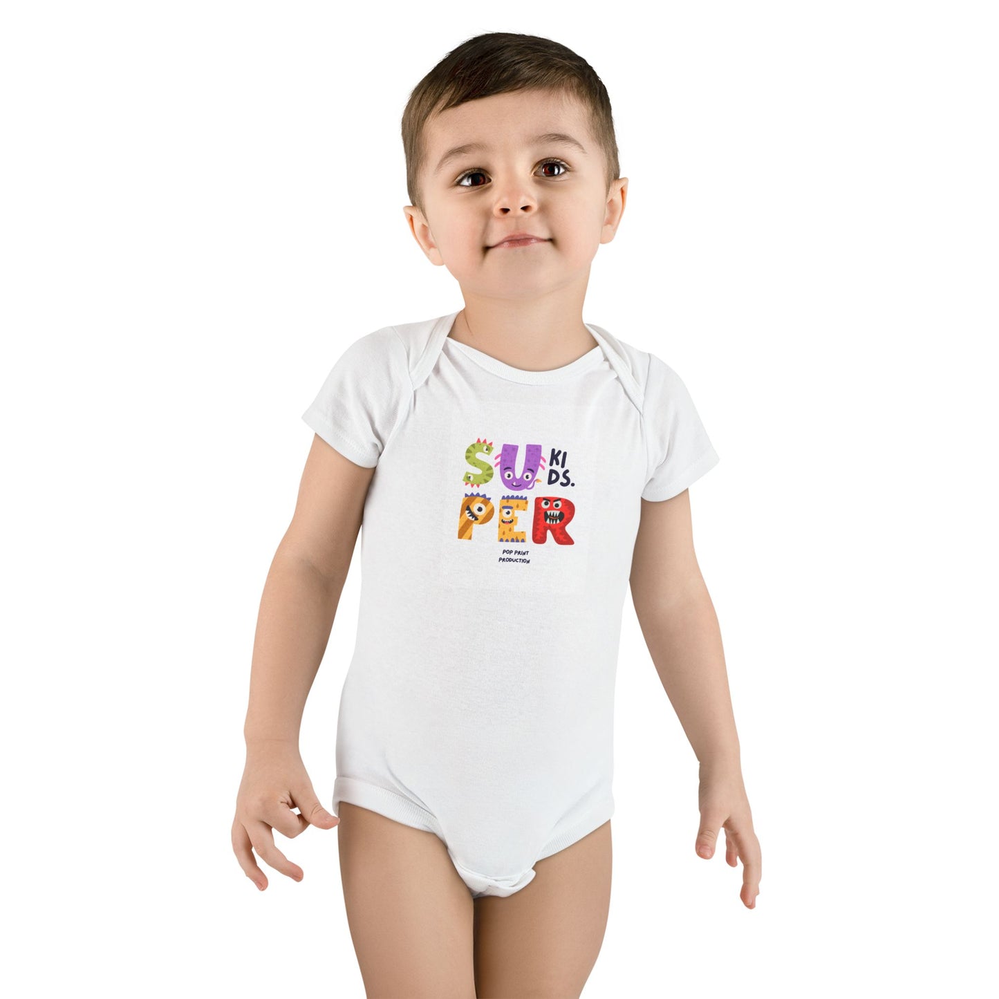 Super Cool Kids Short Sleeve Baby Onesie - Fun, Colorful Baby Apparel