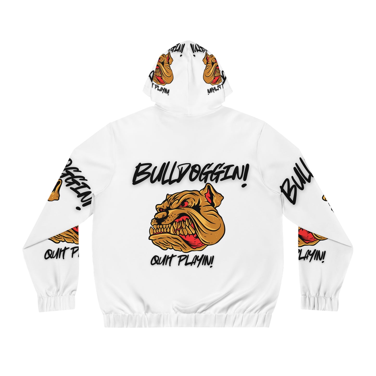 Men's Full-Zip Hoodie - Bulldoggin' Don't Play Design