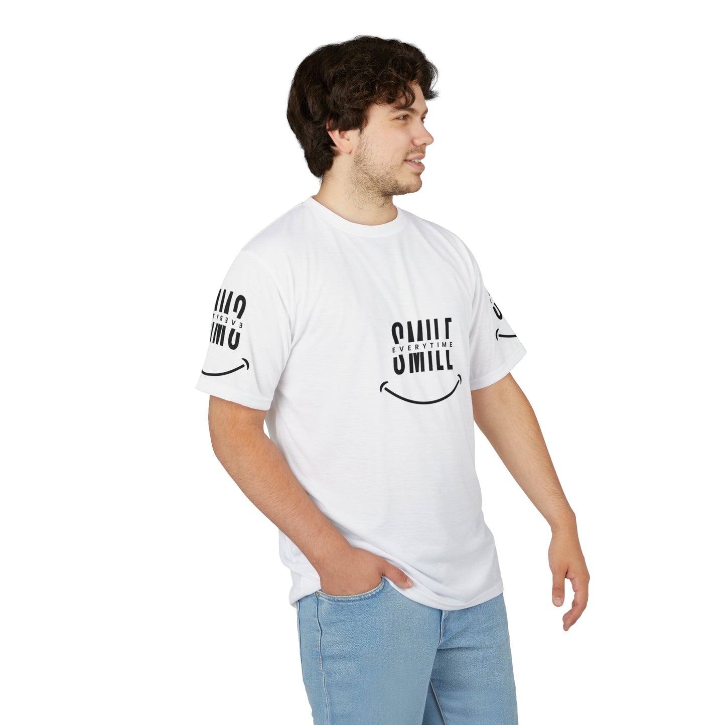 Smile Every Time Unisex Cut & Sew Tee - Comfortable Graphic Shirt for Positivity