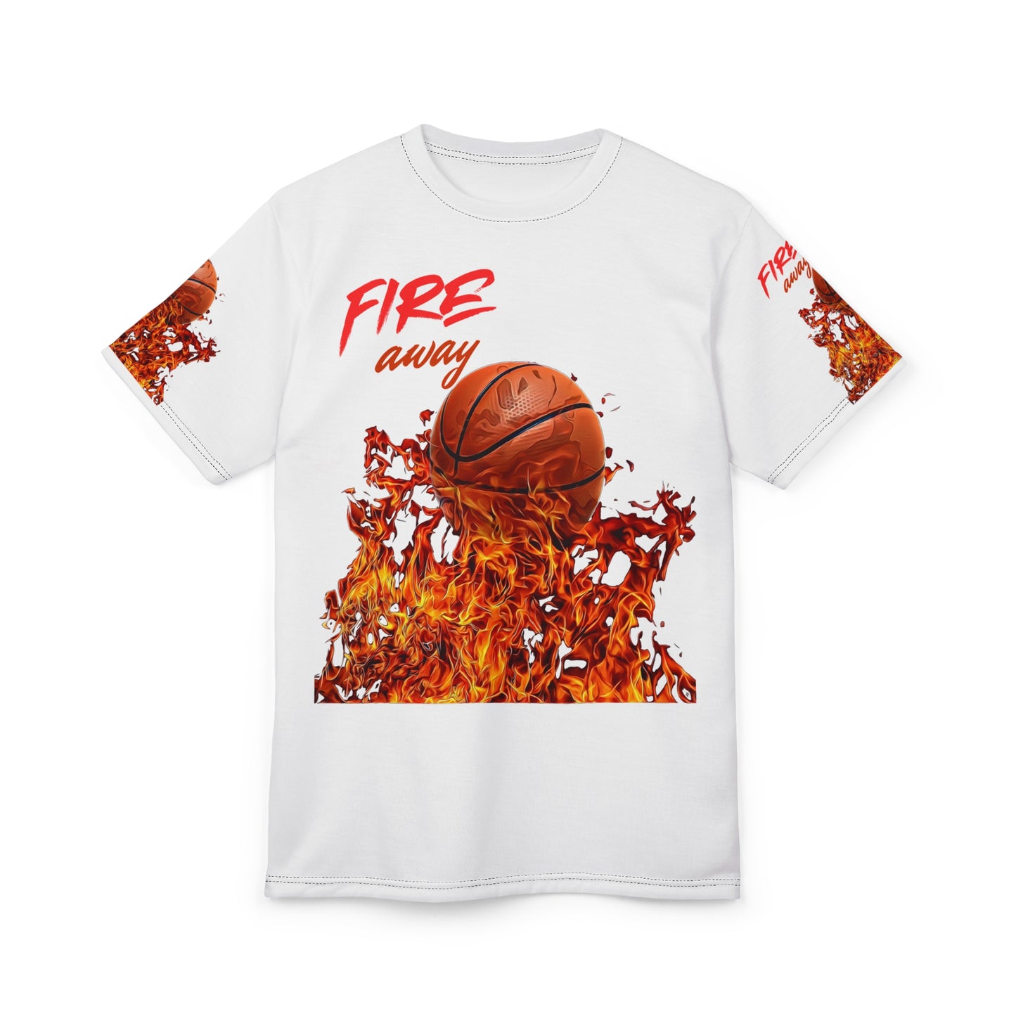 Fire Away Basketball Tee - Unisex Cut & Sew Shirt for Sports Fans