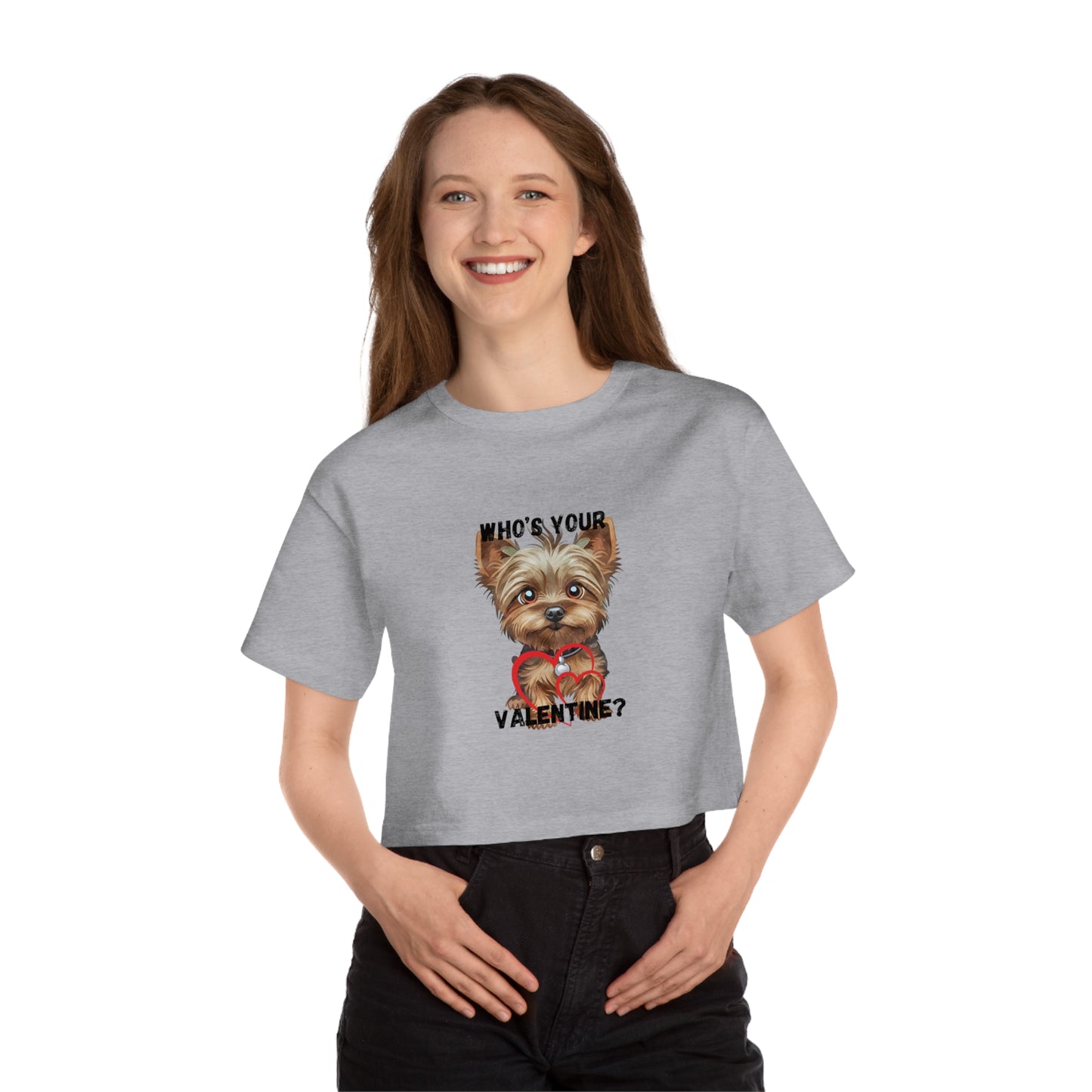 Valentine's Day Cropped T-Shirt - Who's Your Valentine?