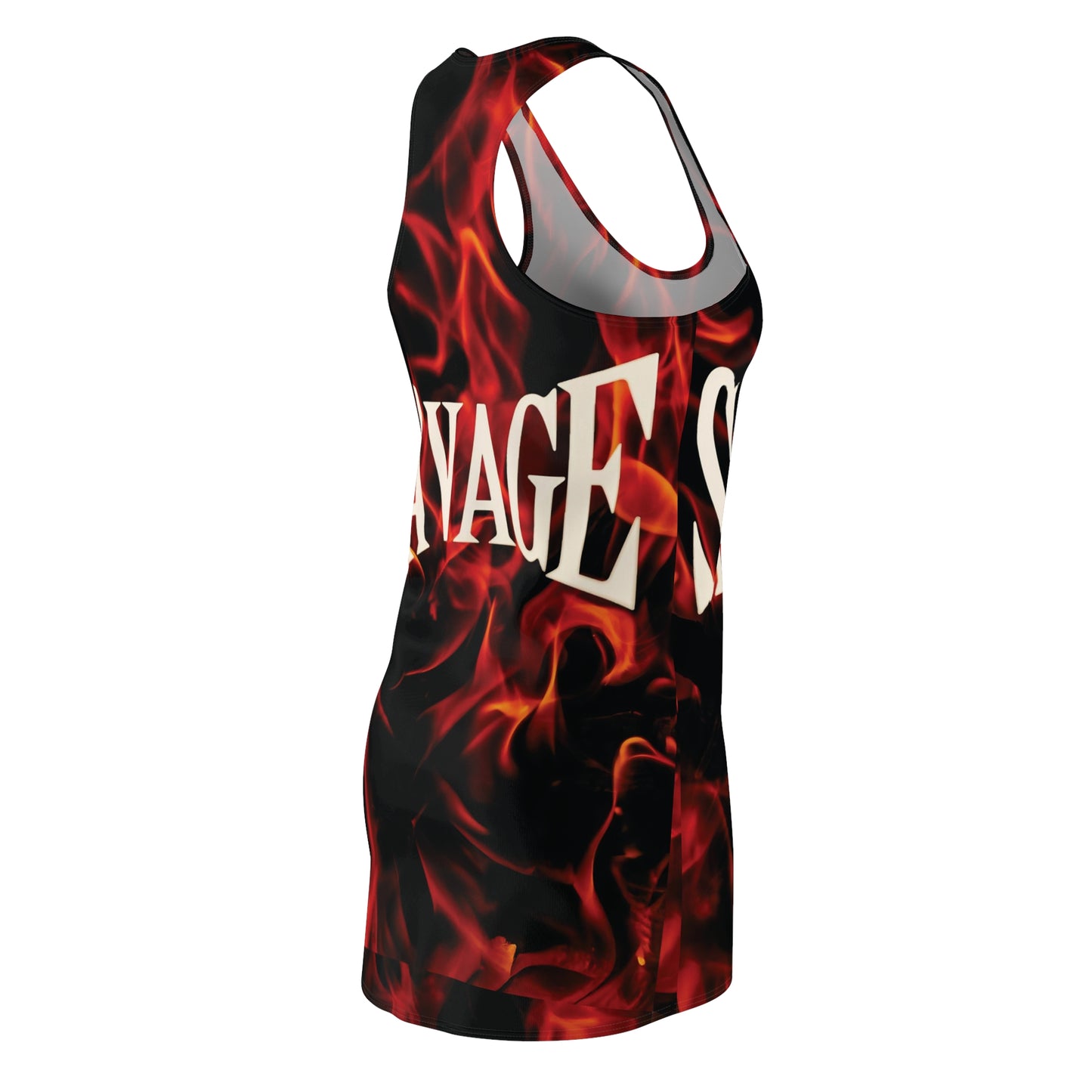 'Savage' Flame Women's Racerback Dress - Bold Flame Design for Fierce Fashion