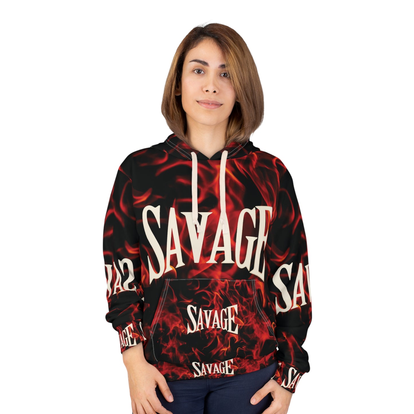 Savage Flame Unisex Pullover Hoodie - Bold & Edgy Streetwear