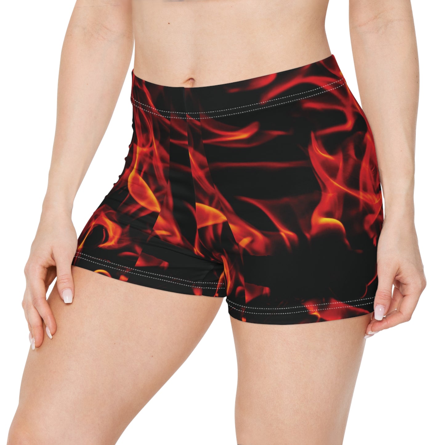 Fiery Graphic Women's Shorts - Bold Summer Activewear