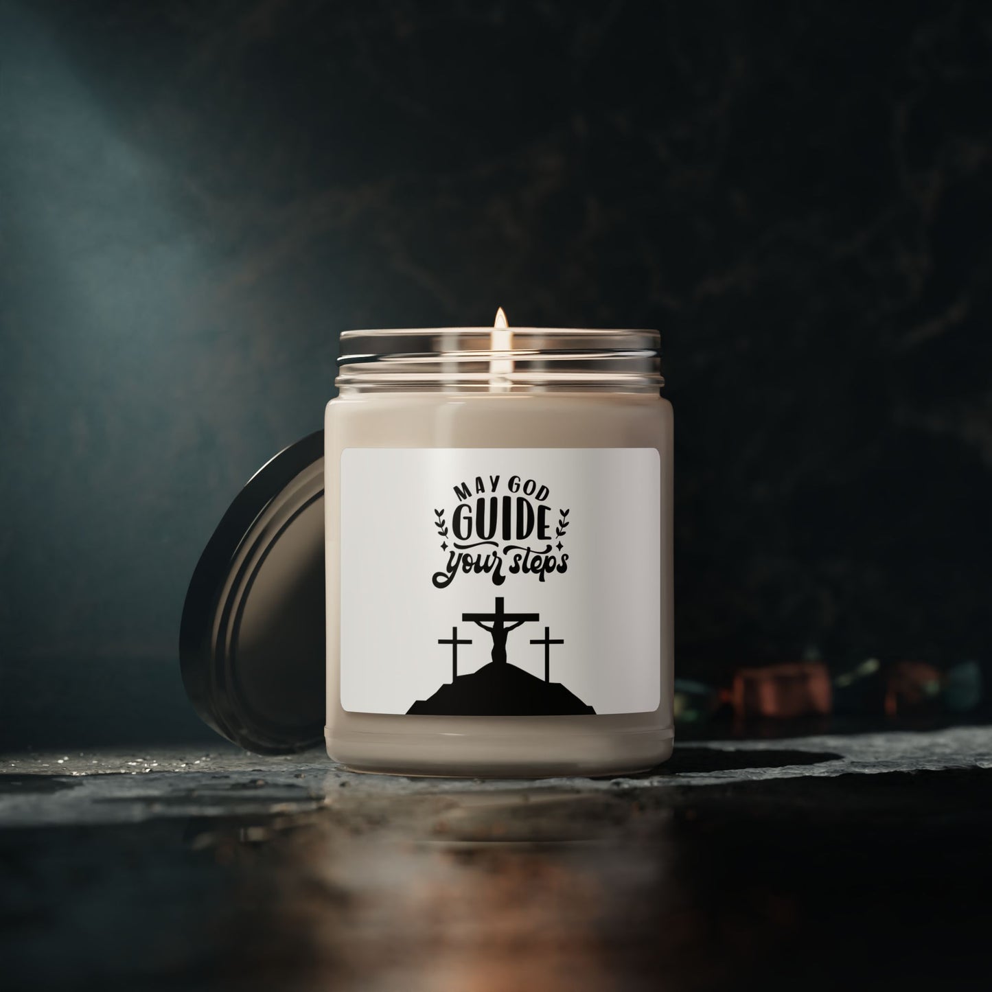 Inspirational Scented Soy Candle - 'May God Guide Your Steps'