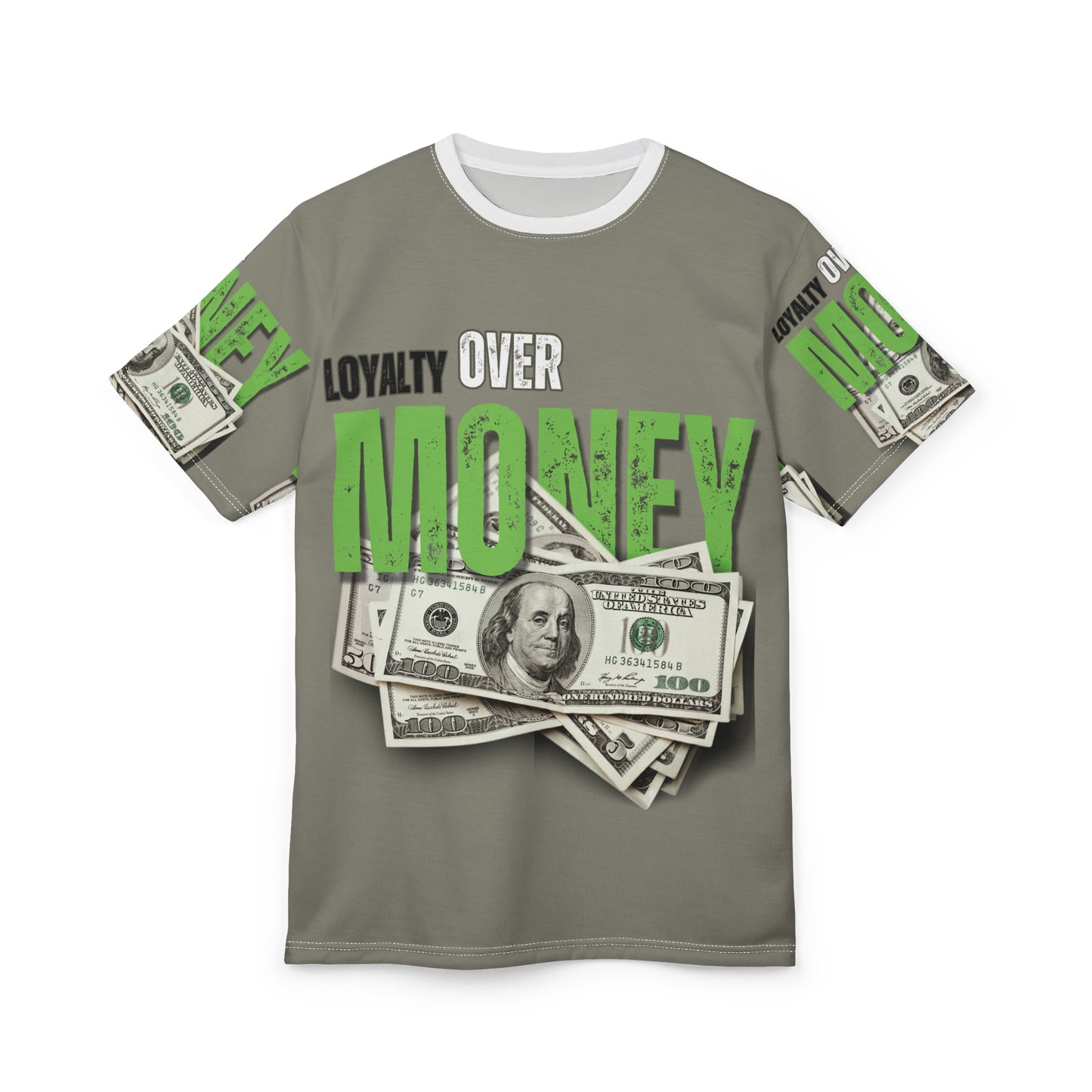 Loyalty Over Money Unisex Cut & Sew Tee - Stylish and Bold Graphic Tee for Financial Freedom Enthusiasts