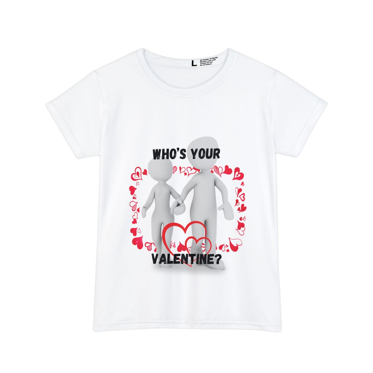 Valentine's Day Women's Short Sleeve Shirt - "Who's Your Valentine?" Cute Graphic Tee