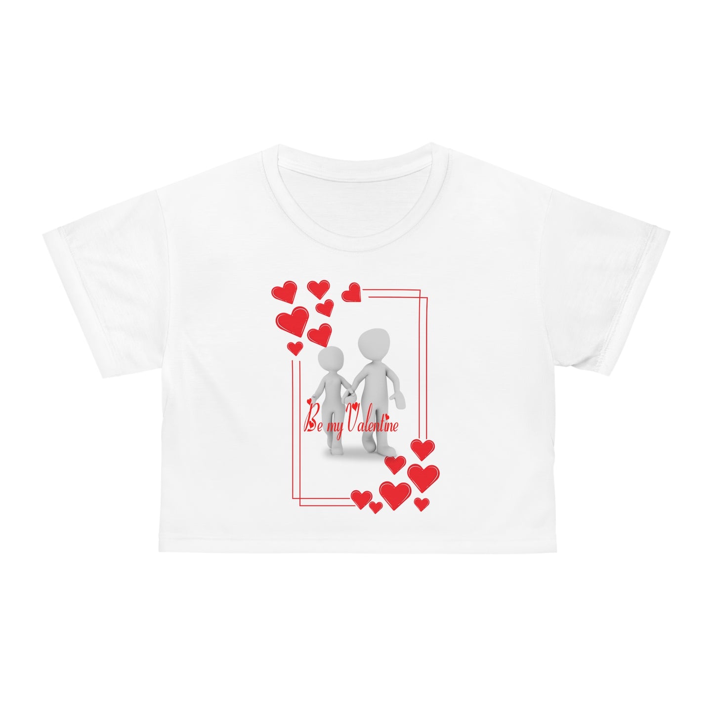 Valentine's Day Crop Tee - 'Be My Valentine' Love Shirt