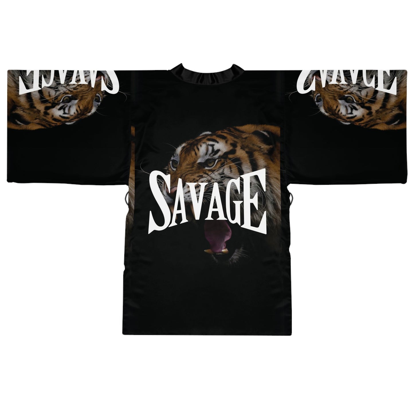 Savage Tiger Long Sleeve Kimono Robe - Bold and Stylish Loungewear