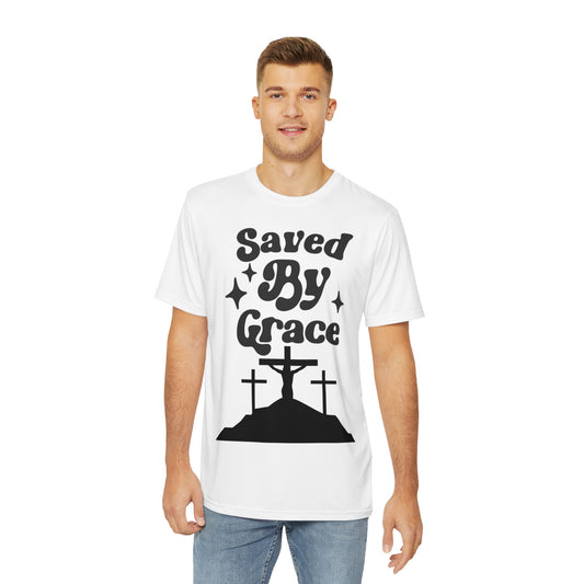 Saved By Grace Men's Polyester Tee (AOP)