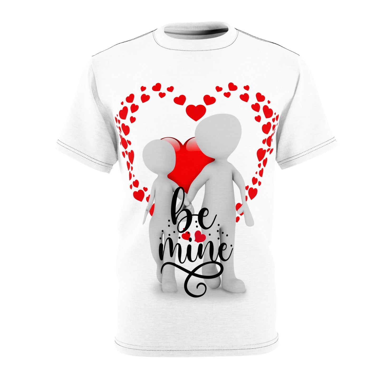 Romantic Unisex Tee - 'Be Mine' Heart Design for Couples