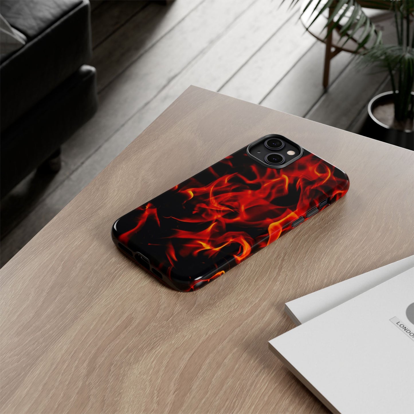 Fire Design Tough Phone Case - Bold Protection with Fiery Vibes