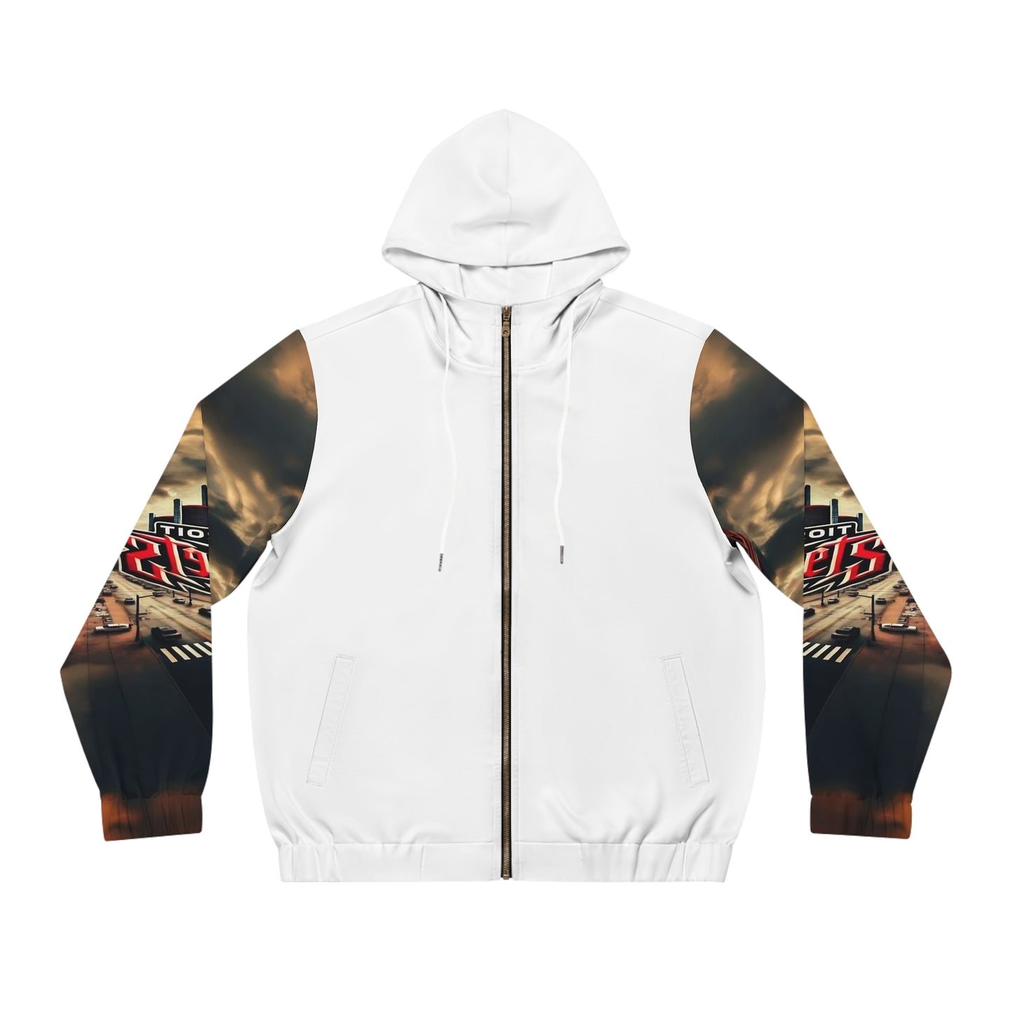 Detroit Streets Men's Full-Zip Hoodie - Trendy Street Style with Graphic Design