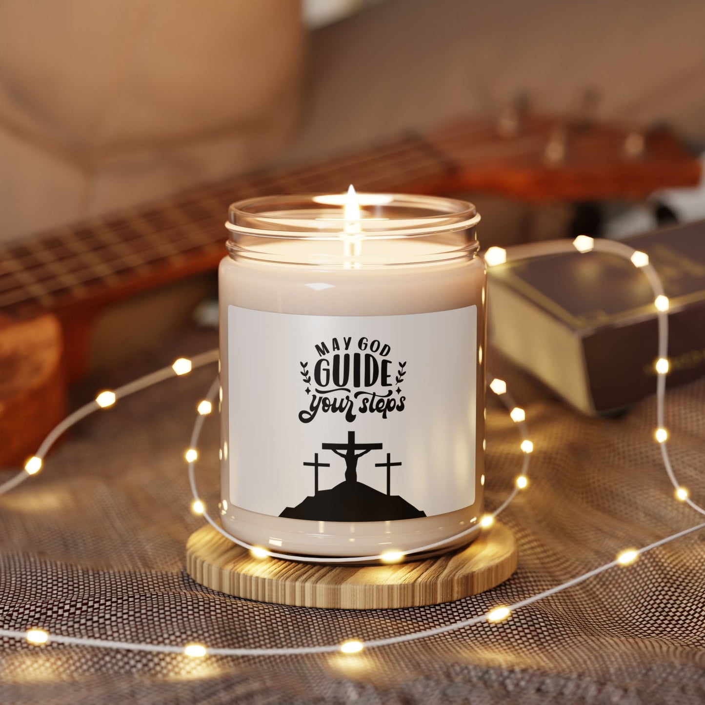 Inspirational Scented Soy Candle - 'May God Guide Your Steps'