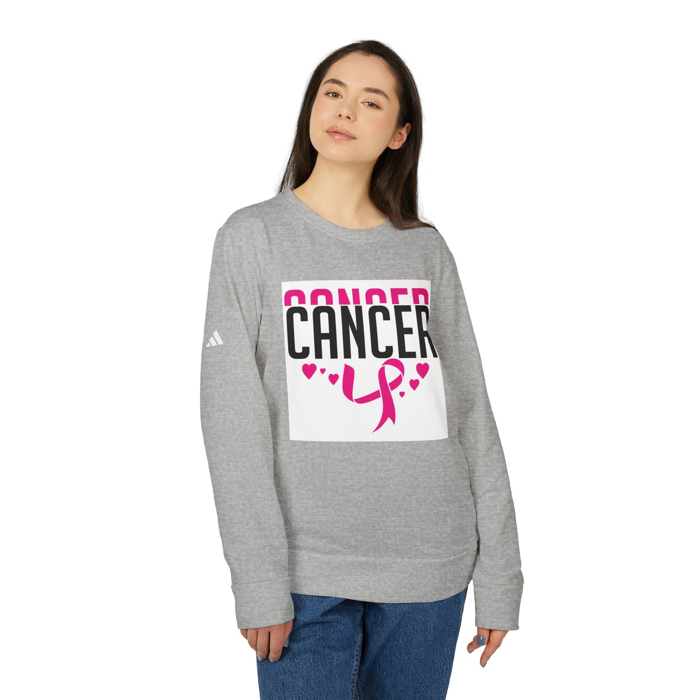 Adidas Unisex Fleece Crewneck Sweatshirt - Cancer Awareness Design