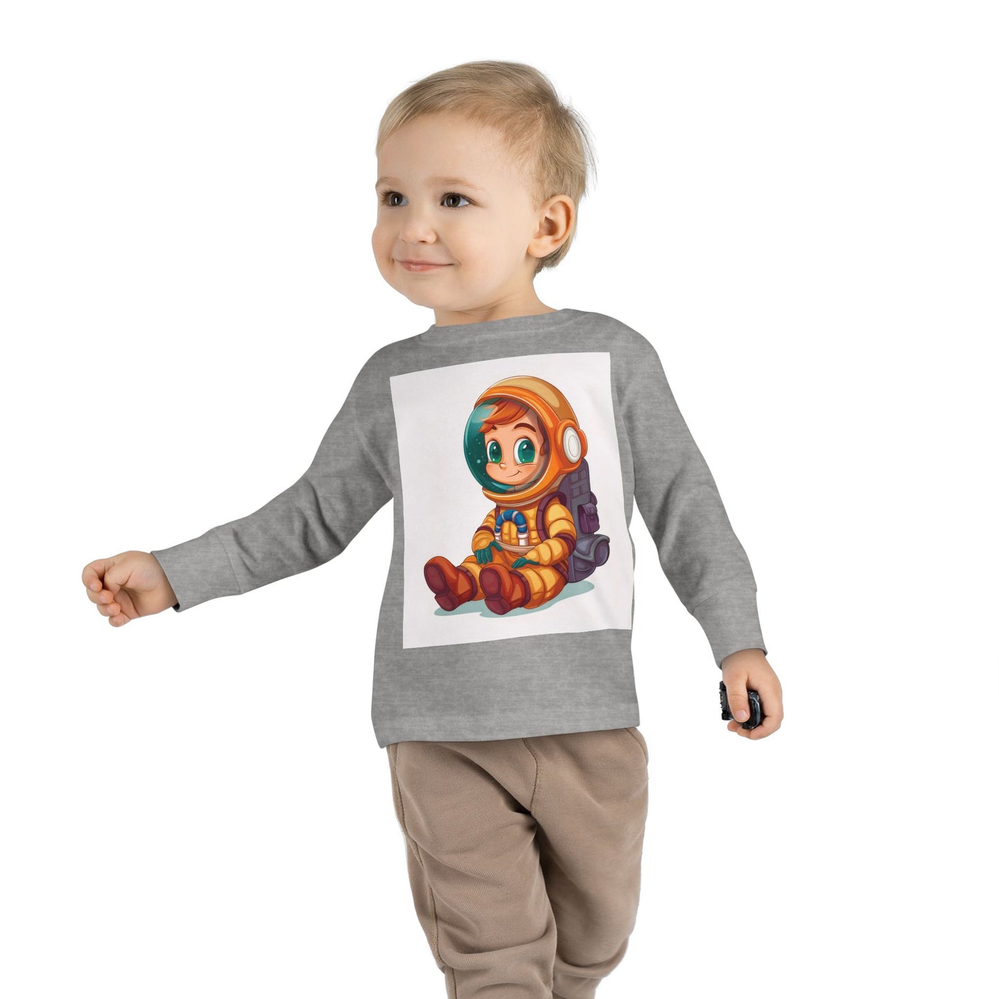 Toddler Astronaut Long Sleeve Tee - Cute Kids Space Shirt for Little Explorers