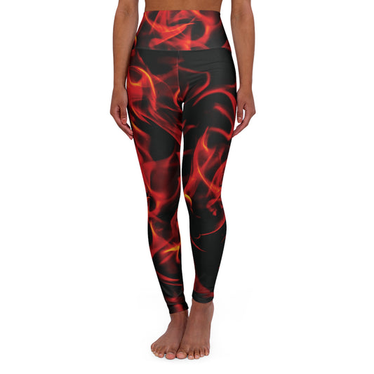 Fiery High Waisted Yoga Leggings - Ultimate Comfort for Fitness Enthusiasts