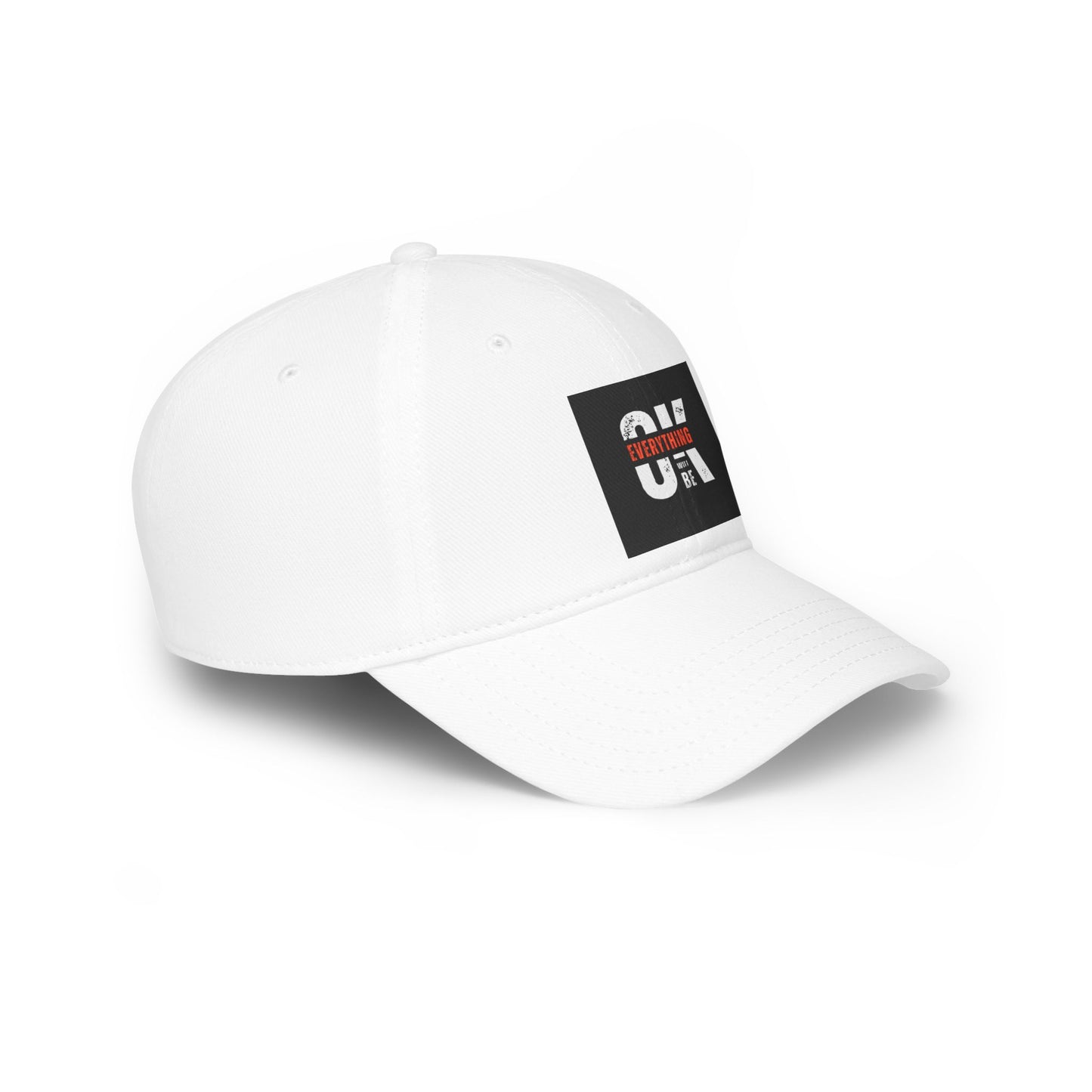 Everything Will Be OK Low Profile Baseball Cap - Positive Vibe, Adjustable Red Hat