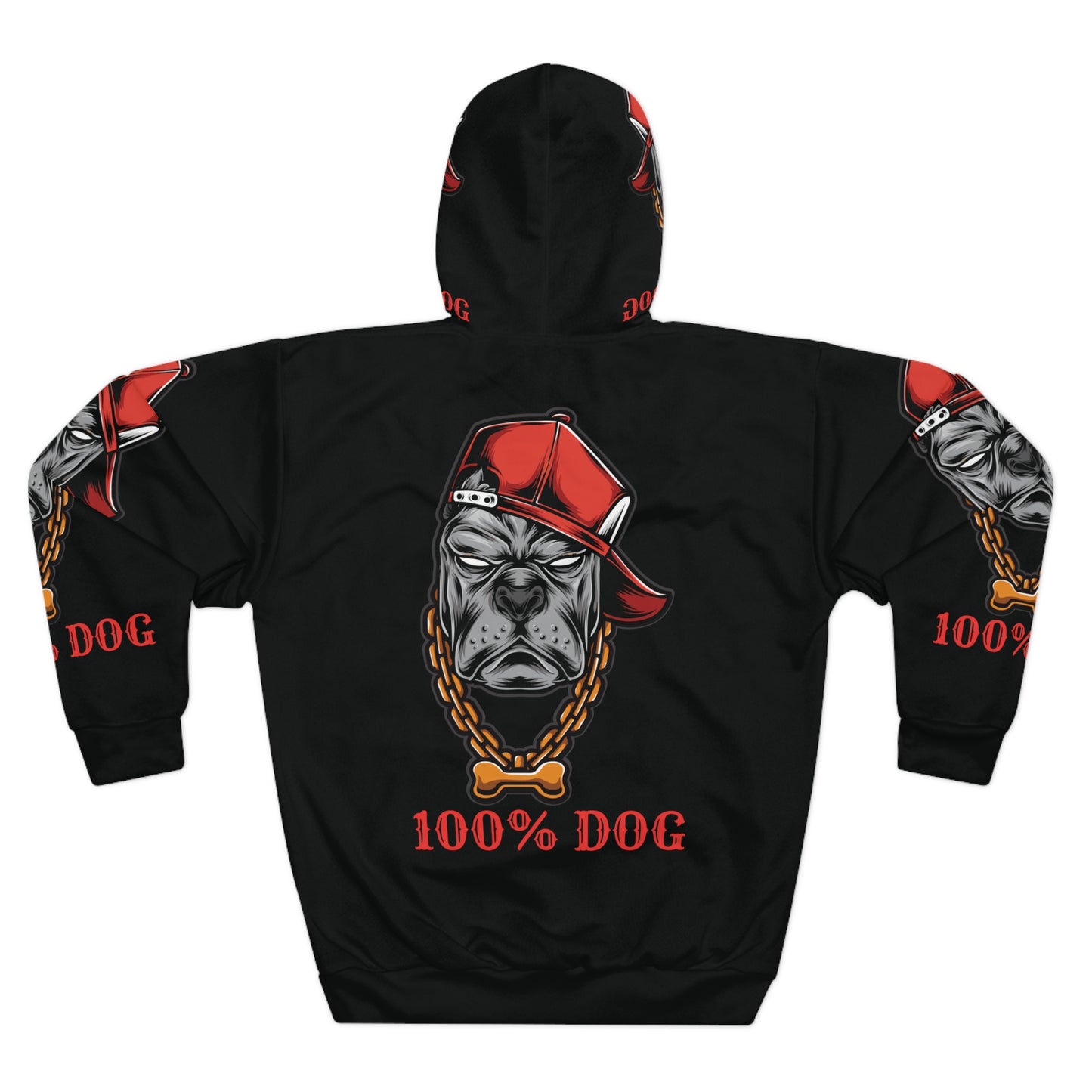 100% Dog Unisex Pullover Hoodie - Hip Hop Style for Dog Lovers