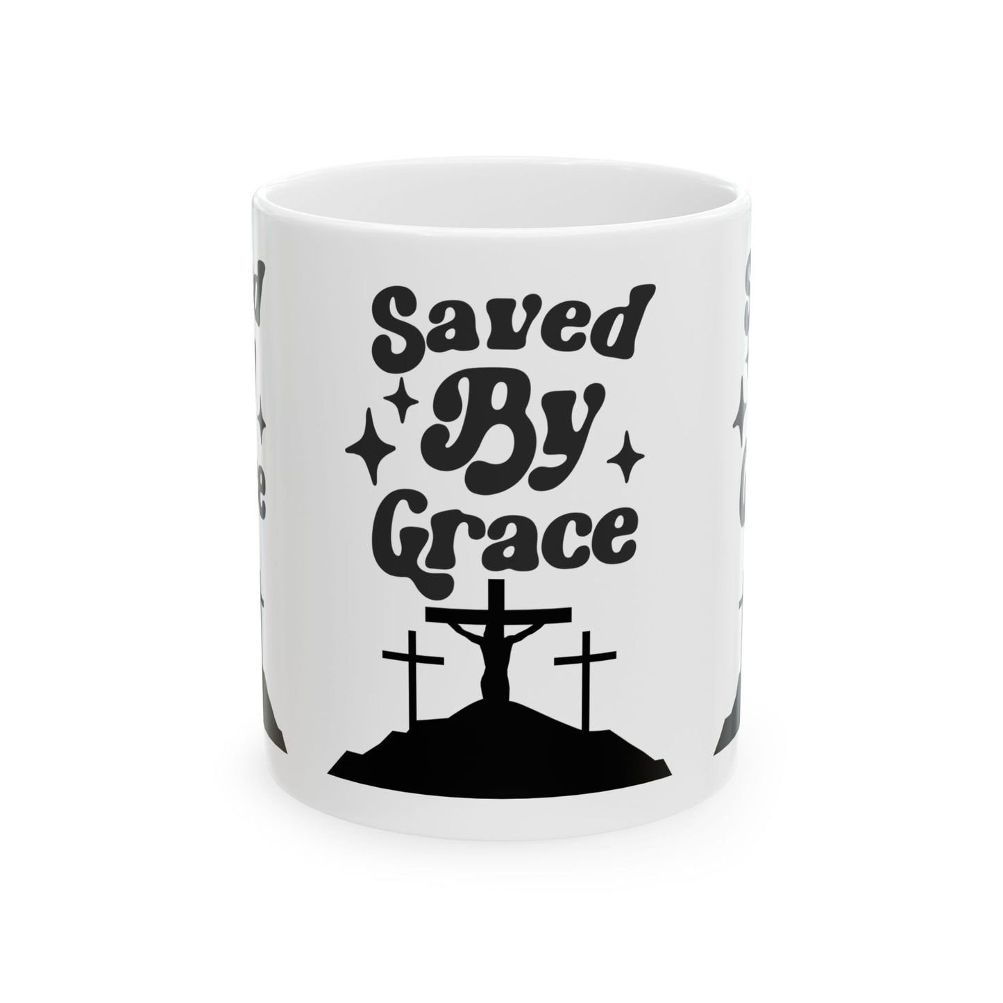 Saved By Grace Ceramic Mug - Faith-Inspired Coffee Cup for Christians