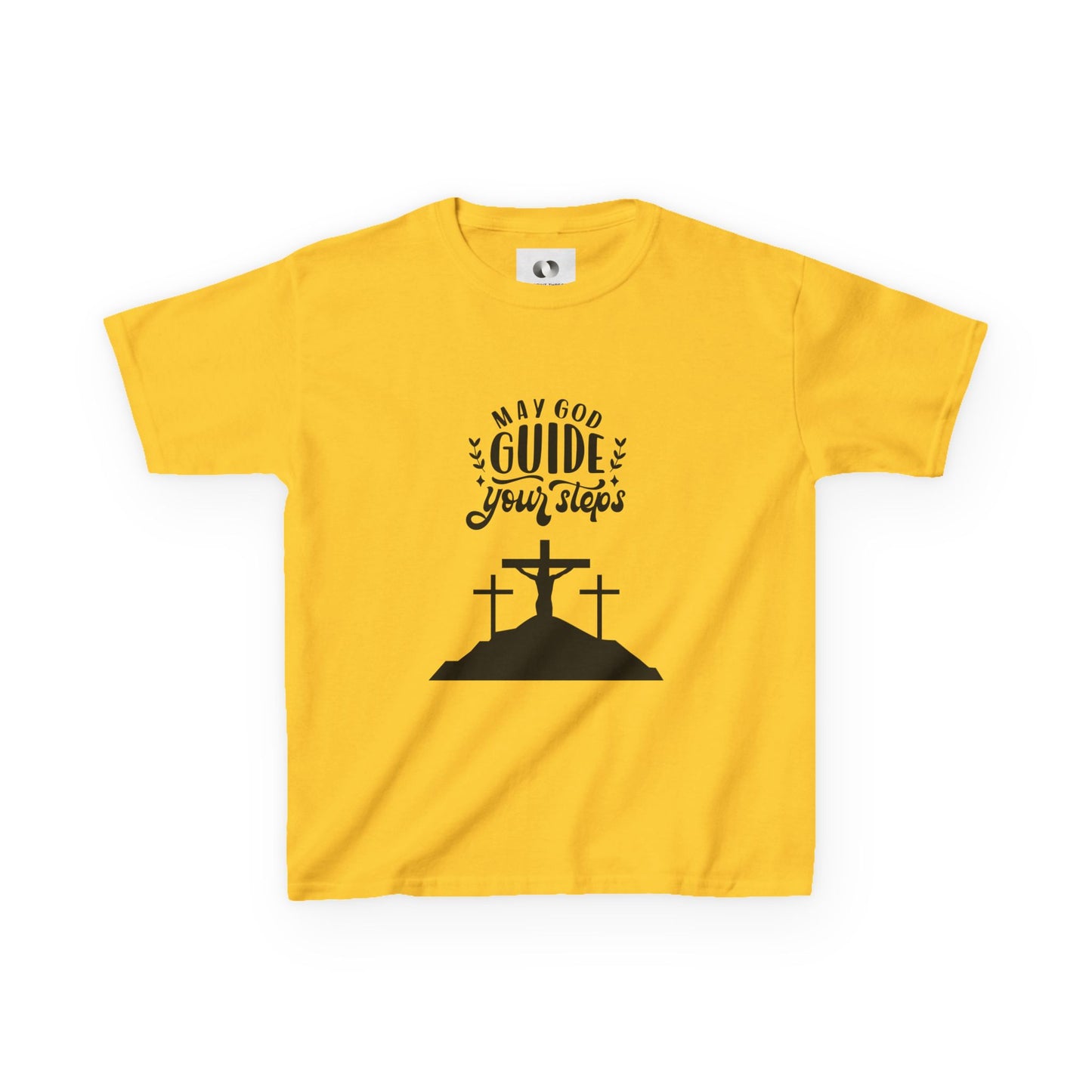 Kids Heavy Cotton™ Tee - "May God Guide Your Steps" Inspirational Shirt