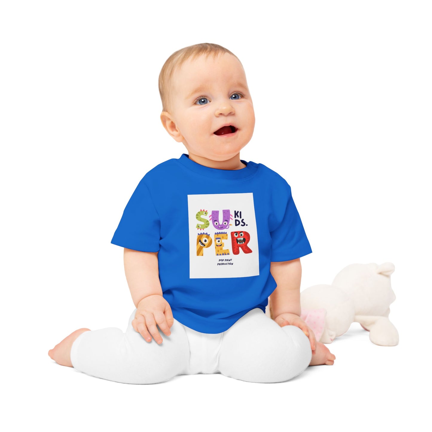 Super Kids Baby T-Shirt - Cute Cartoon Design for Playful Infants