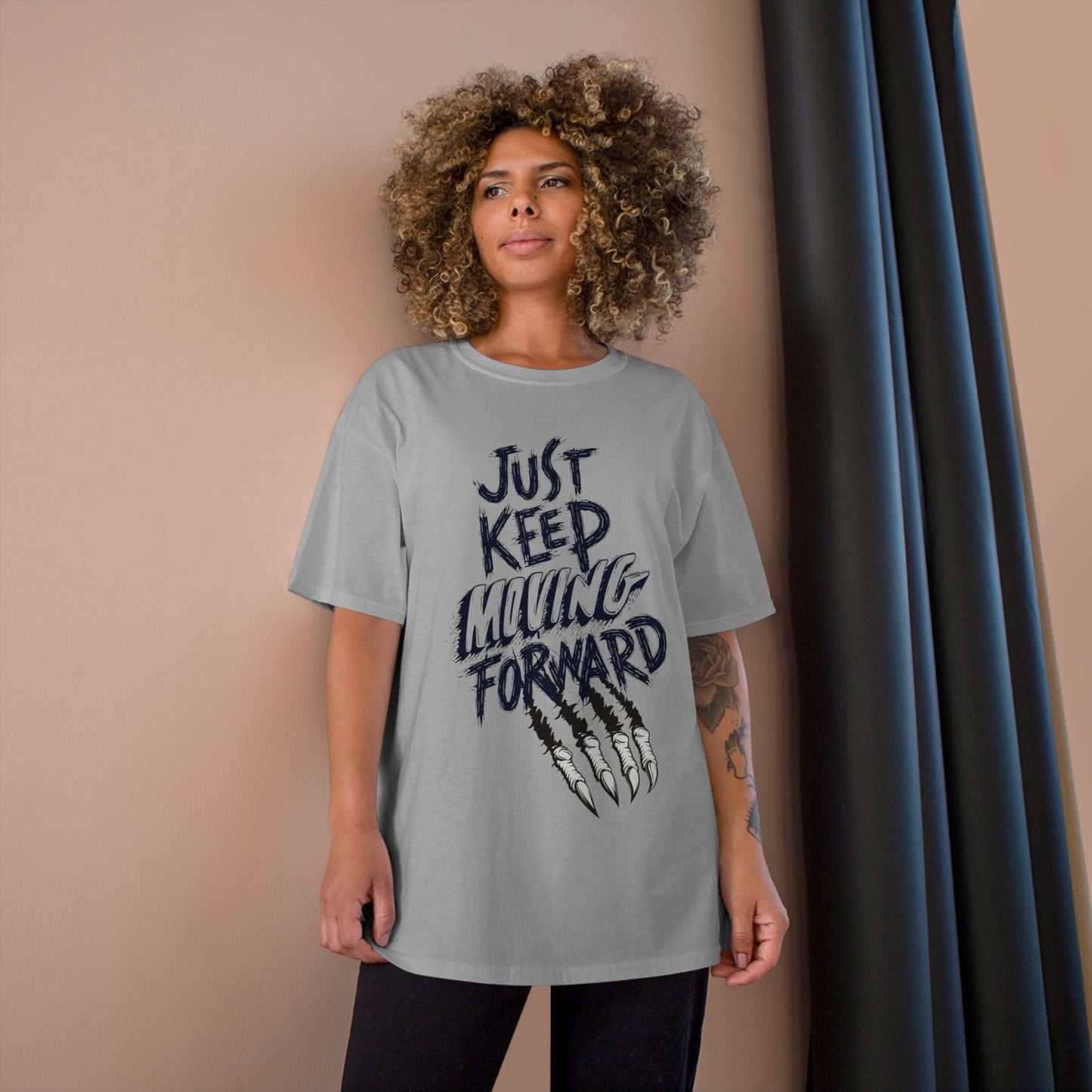 Motivational Champion T-Shirt - 'Just Keep Moving Forward' Graphic Tee