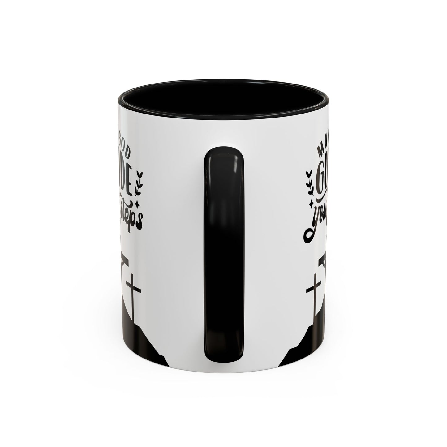 Inspirational Accent Coffee Mug - "May God Guide Your Steps" - Perfect for Faith & Hope