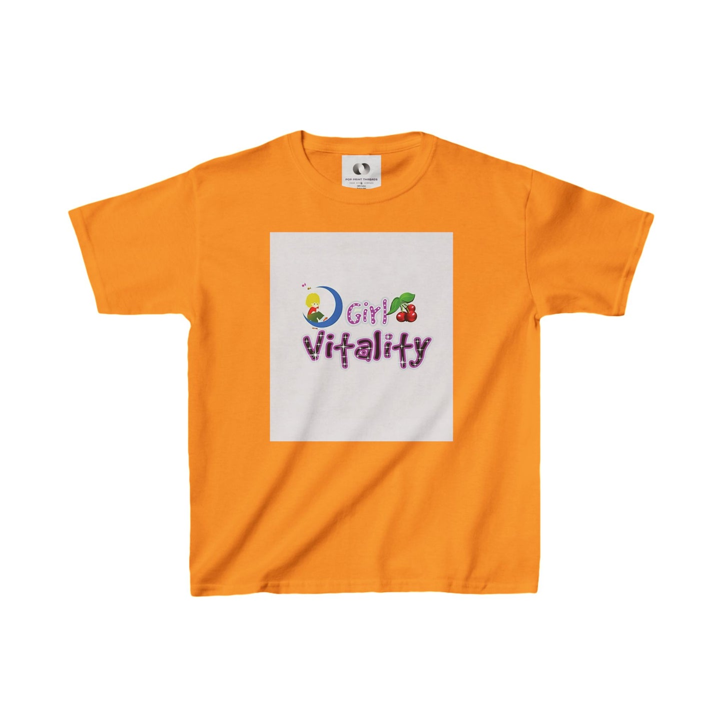 Girls Vitality Heavy Cotton Tee - Fun, Colorful T-Shirt for Kids