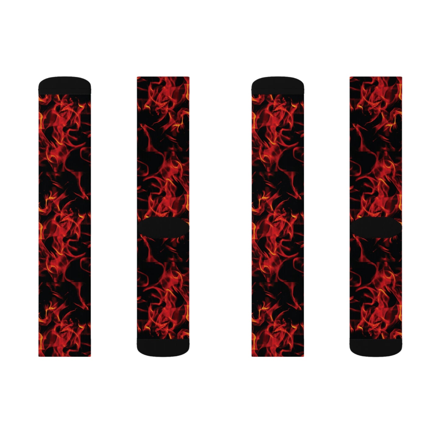 Fire Flames Sublimation Socks - Bold, Stylish, Perfect for Casual Wear and Gifting