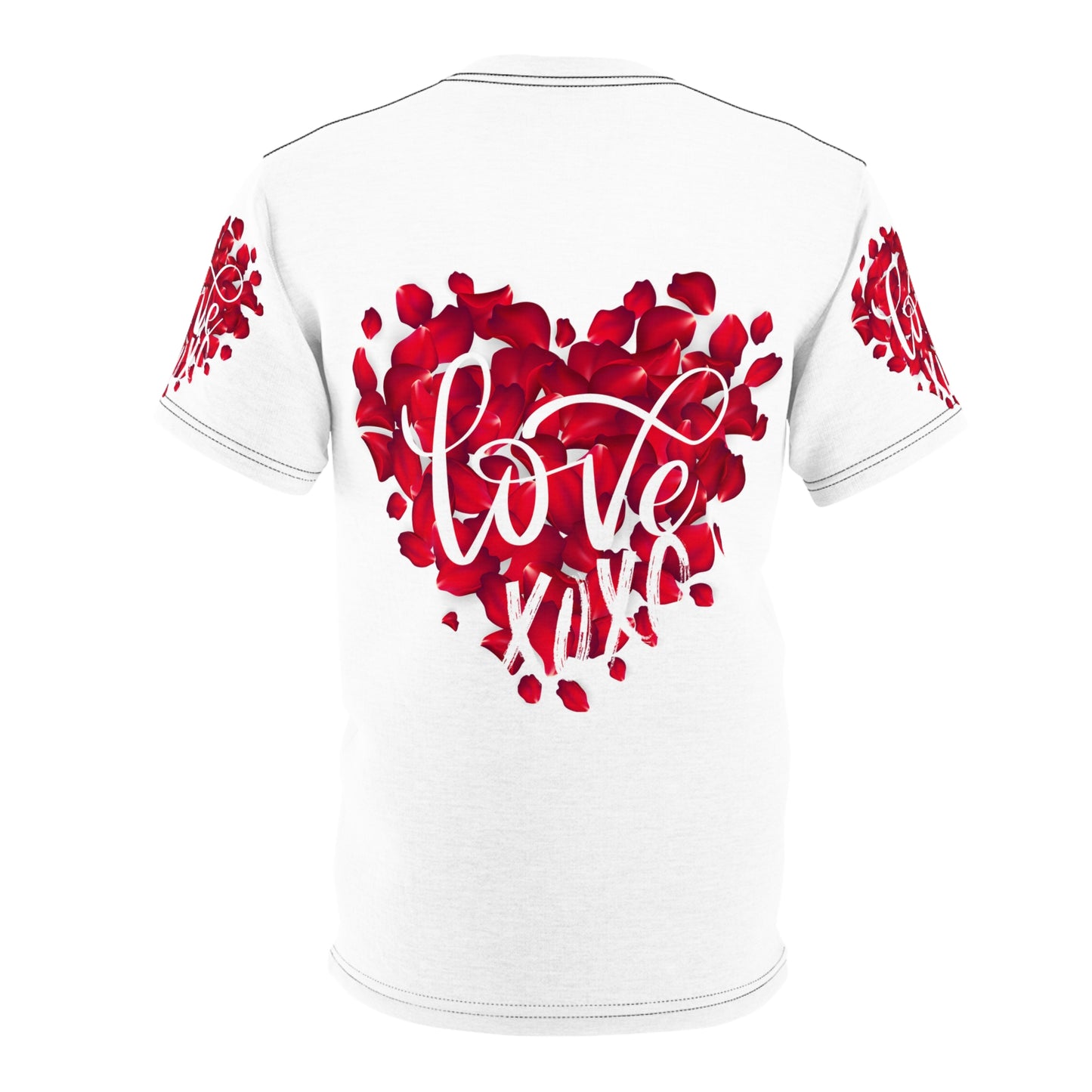 Love Heart Unisex Cut & Sew Tee - Romantic Floral Design