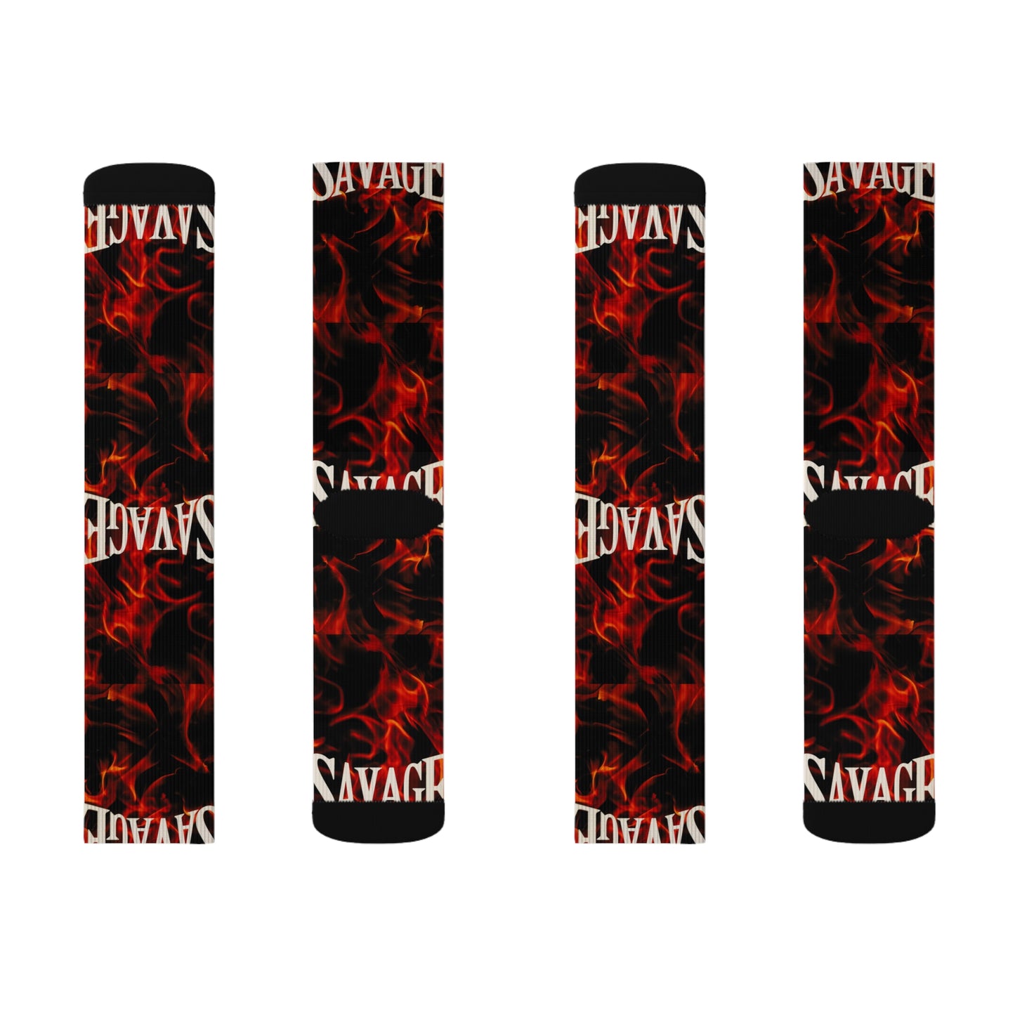 Savage Flame Sublimation Socks - Bold Savage Design for All Occasions