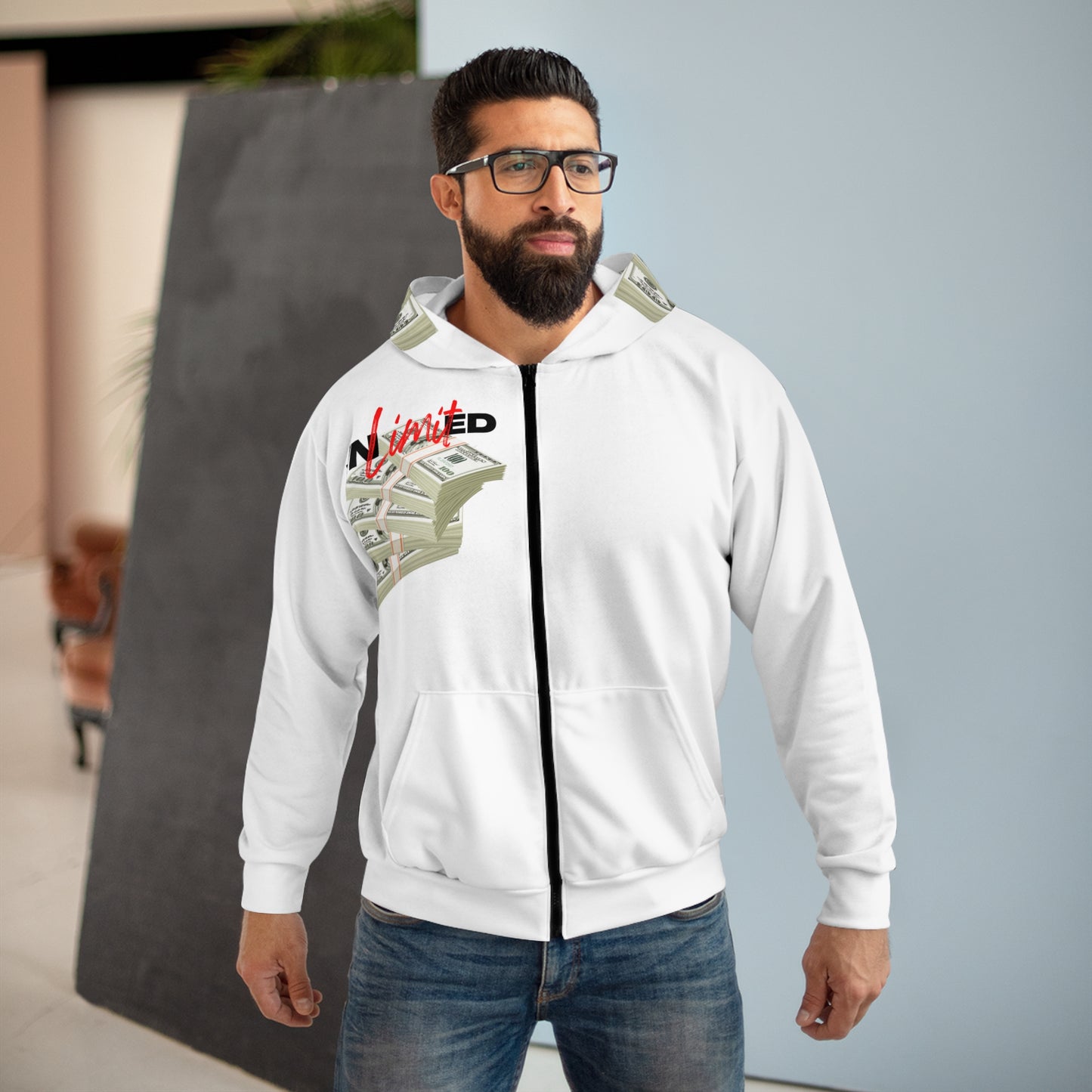 Unlimited Wealth Unisex Zip Hoodie - Motivational Apparel for Success Mindset