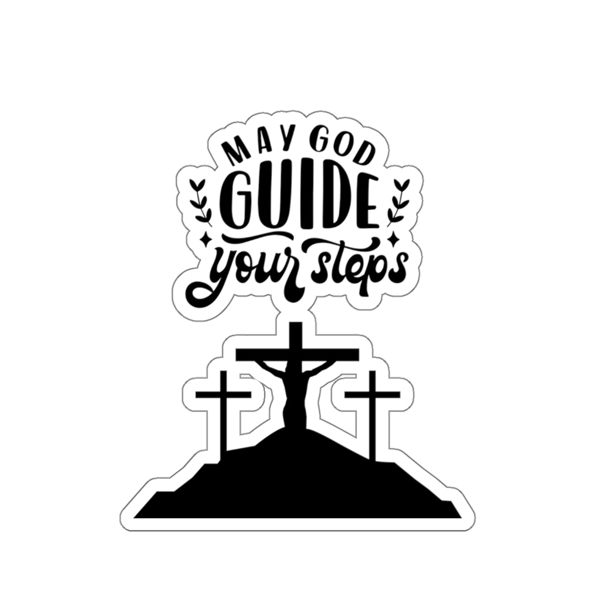 Inspirational Kiss-Cut Stickers - 'May God Guide Your Steps' - Faith-Based Decor