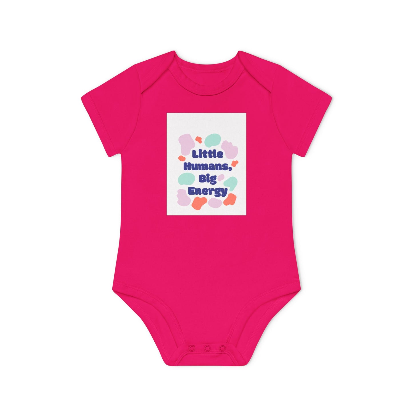 Funny Baby Bodysuit - "Little Humans, Big Energy" - Organic Cotton Short Sleeve