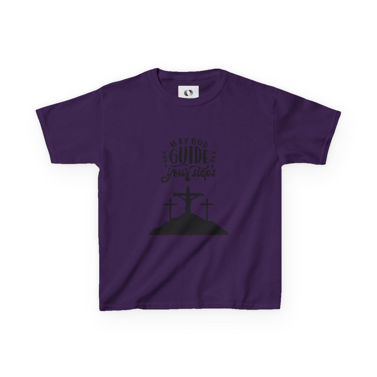 Kids Heavy Cotton™ Tee - "May God Guide Your Steps" Inspirational Shirt