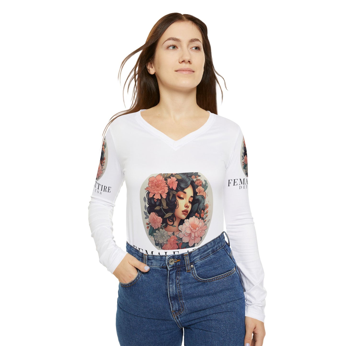 Floral Women's Long Sleeve V-Neck Shirt - Stylish and Comfortable Spring Fashion