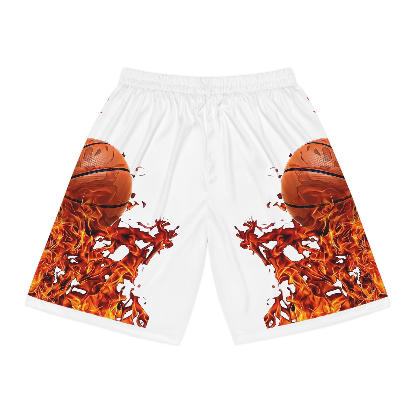 Fire Away Basketball Shorts - Hot Flames Design for Players and Fans