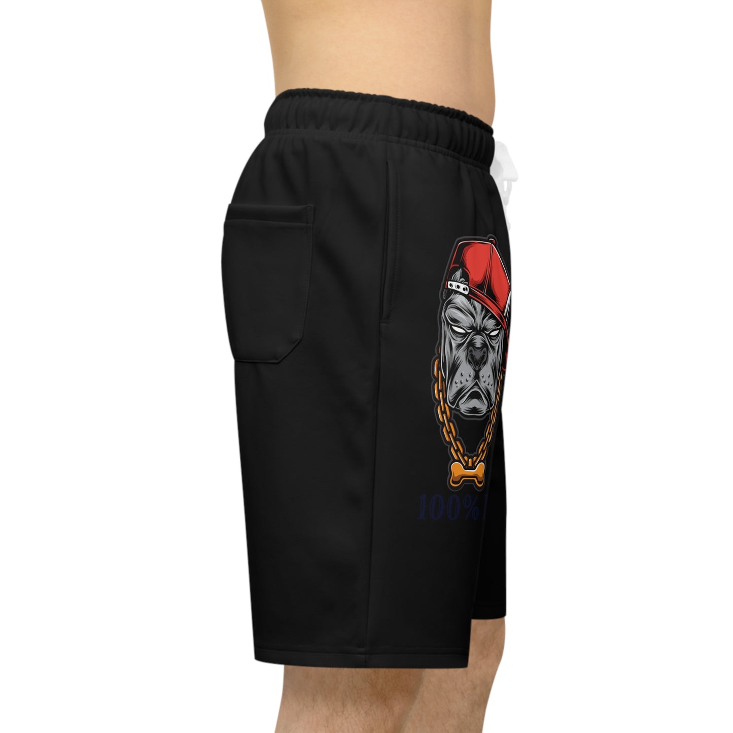 100% Dog Graphic Athletic Long Shorts for Pet Lovers